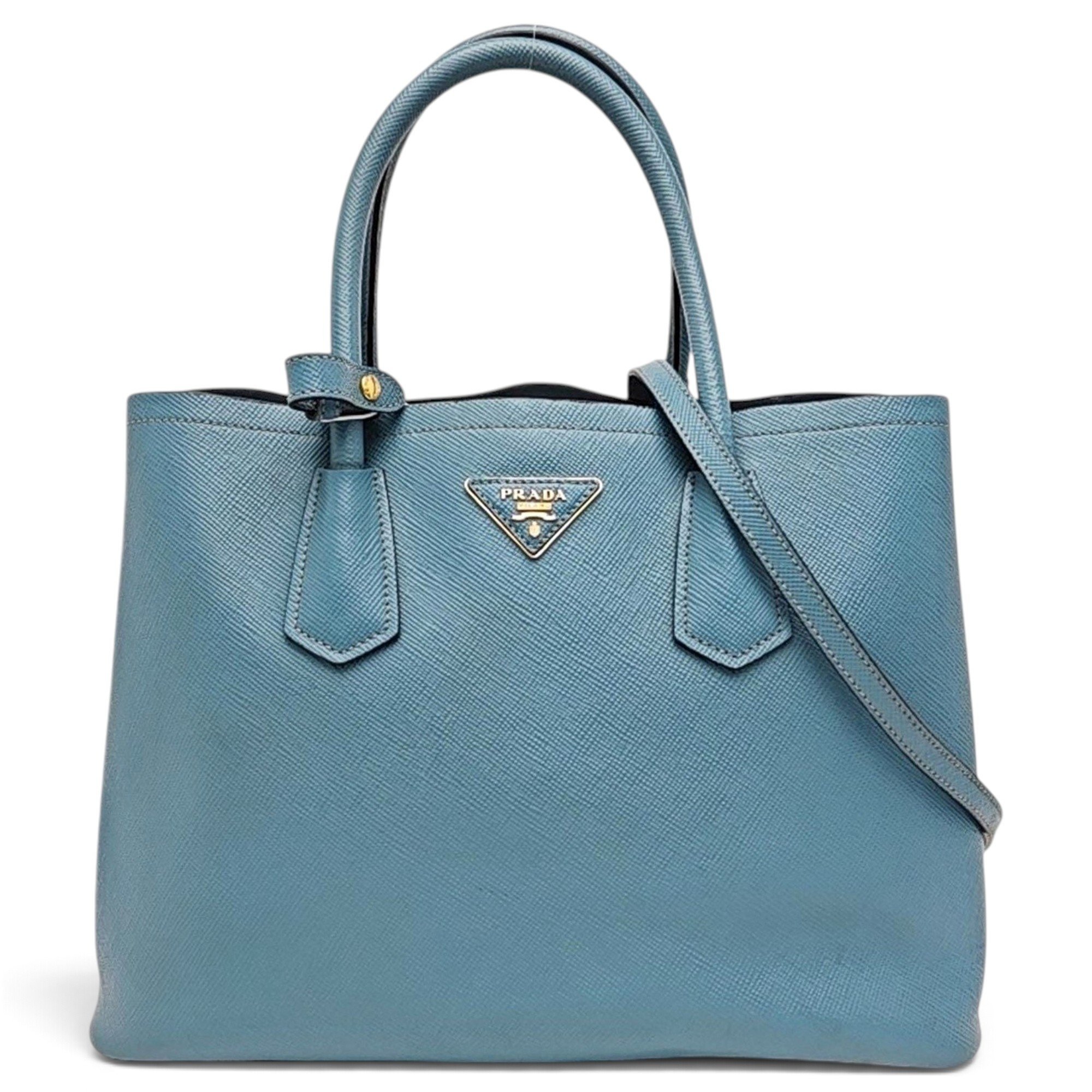 Double leather handbag