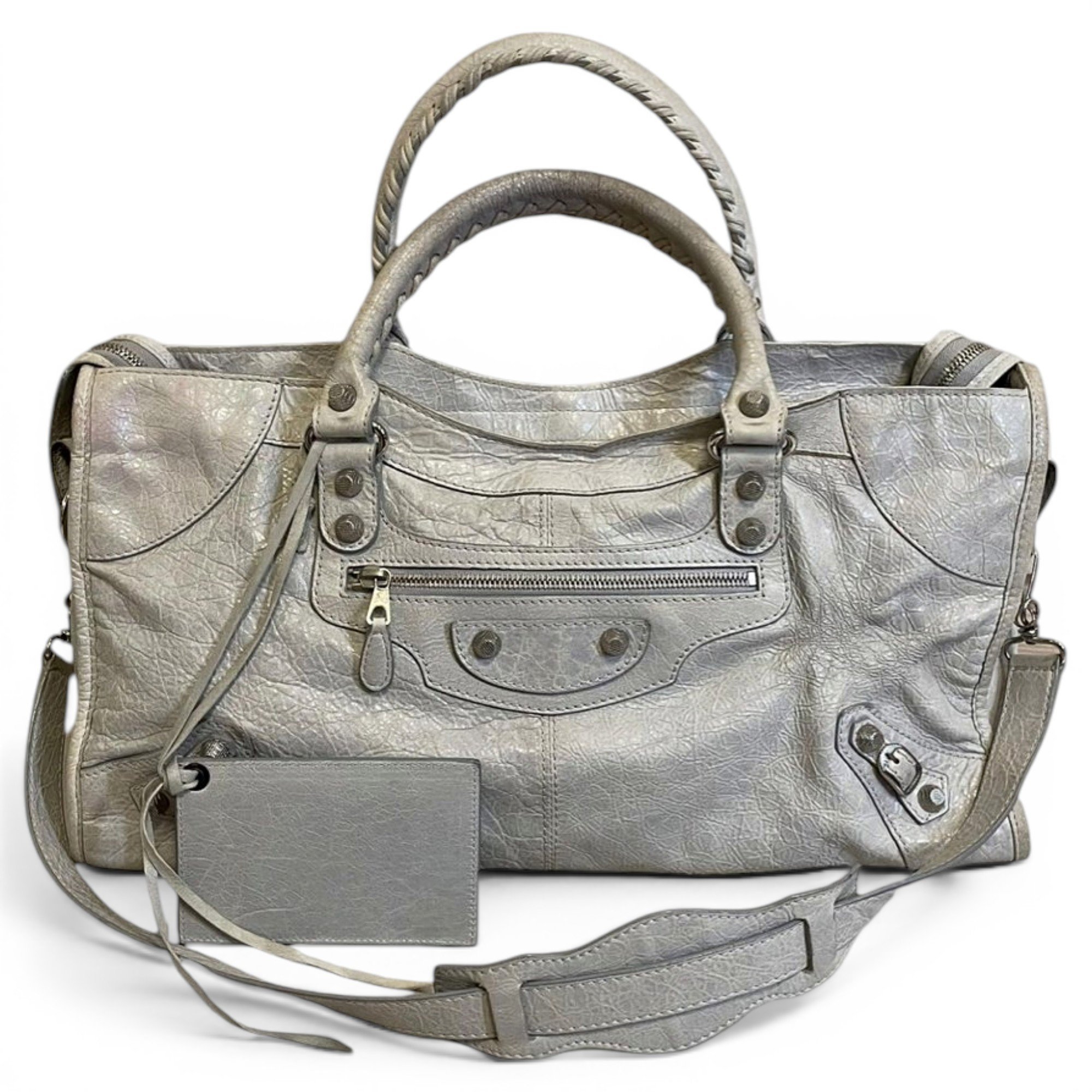 City leather handbag