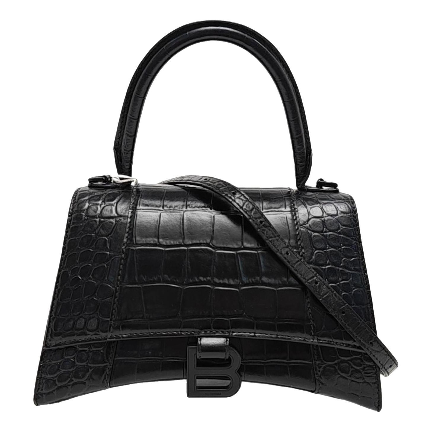 Hourglass leather handbag