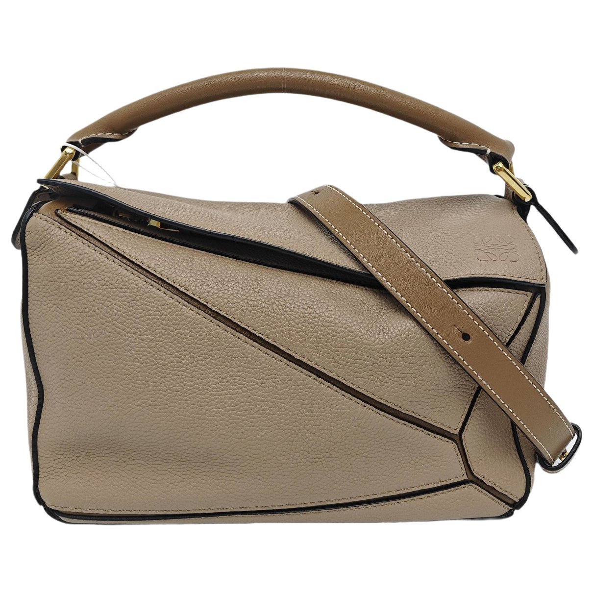Puzzle leather handbag