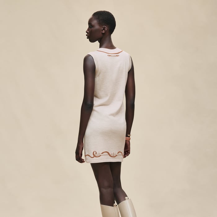 Beige Naturel Sleeveless Tunic Dress