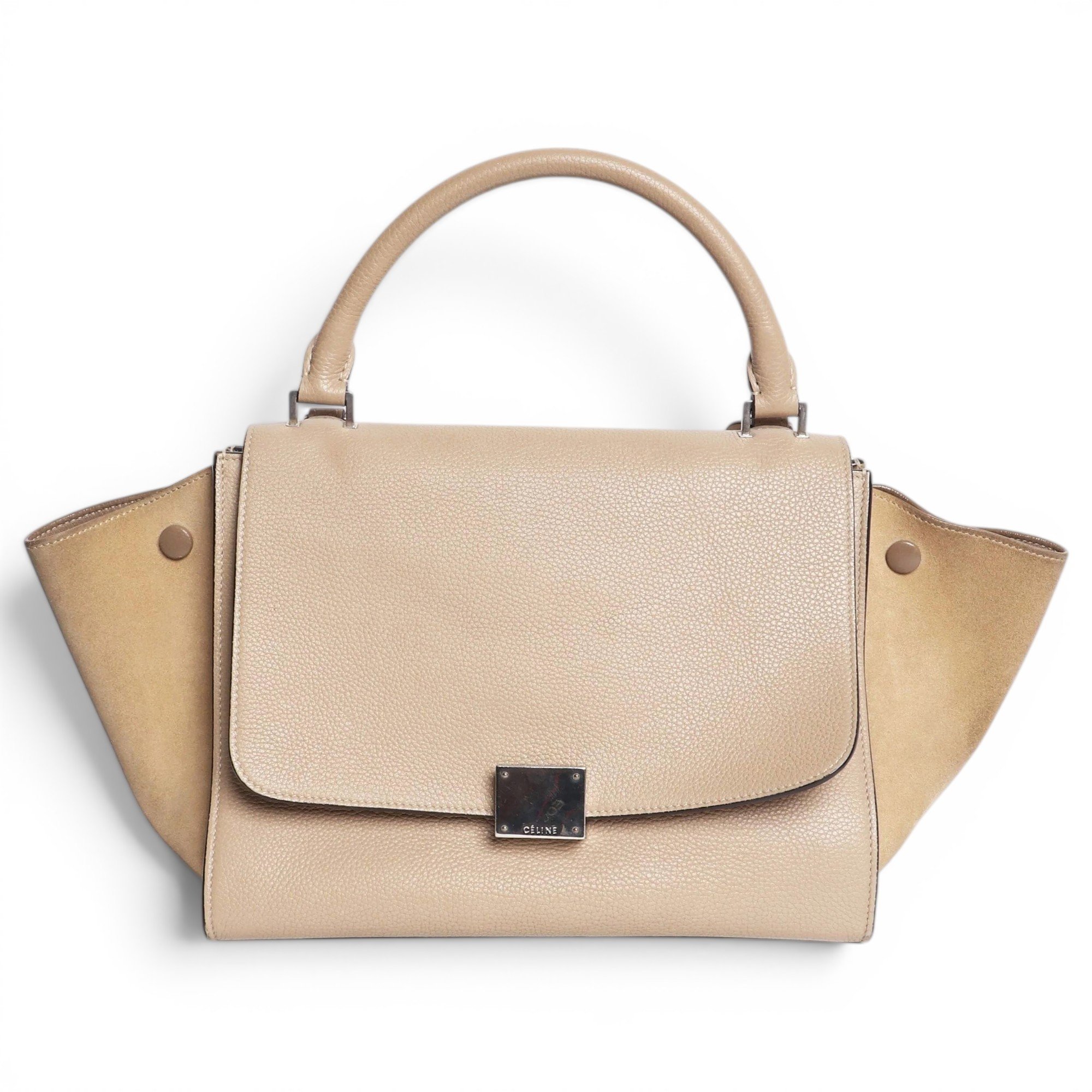 Trapèze leather handbag