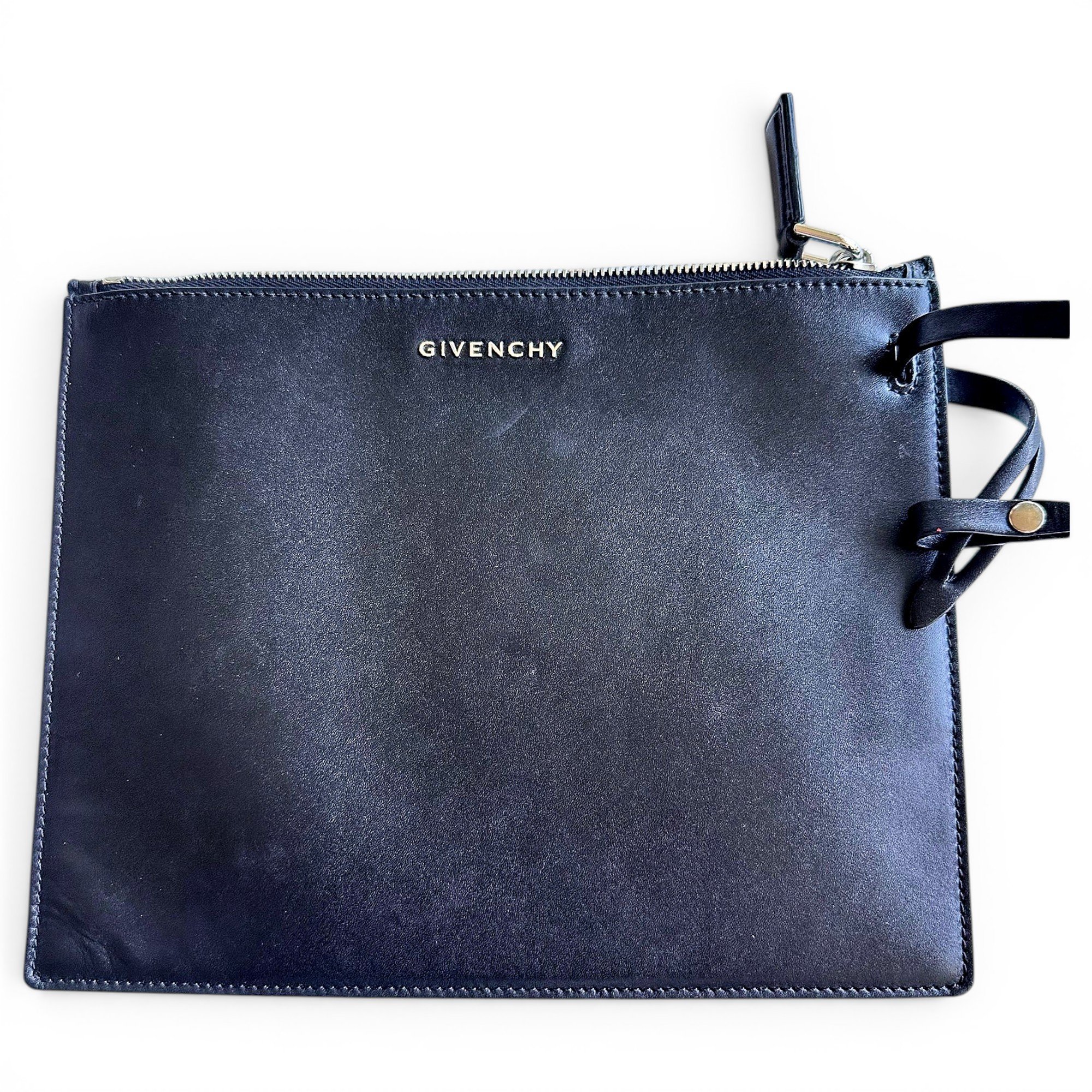 Leather clutch bag