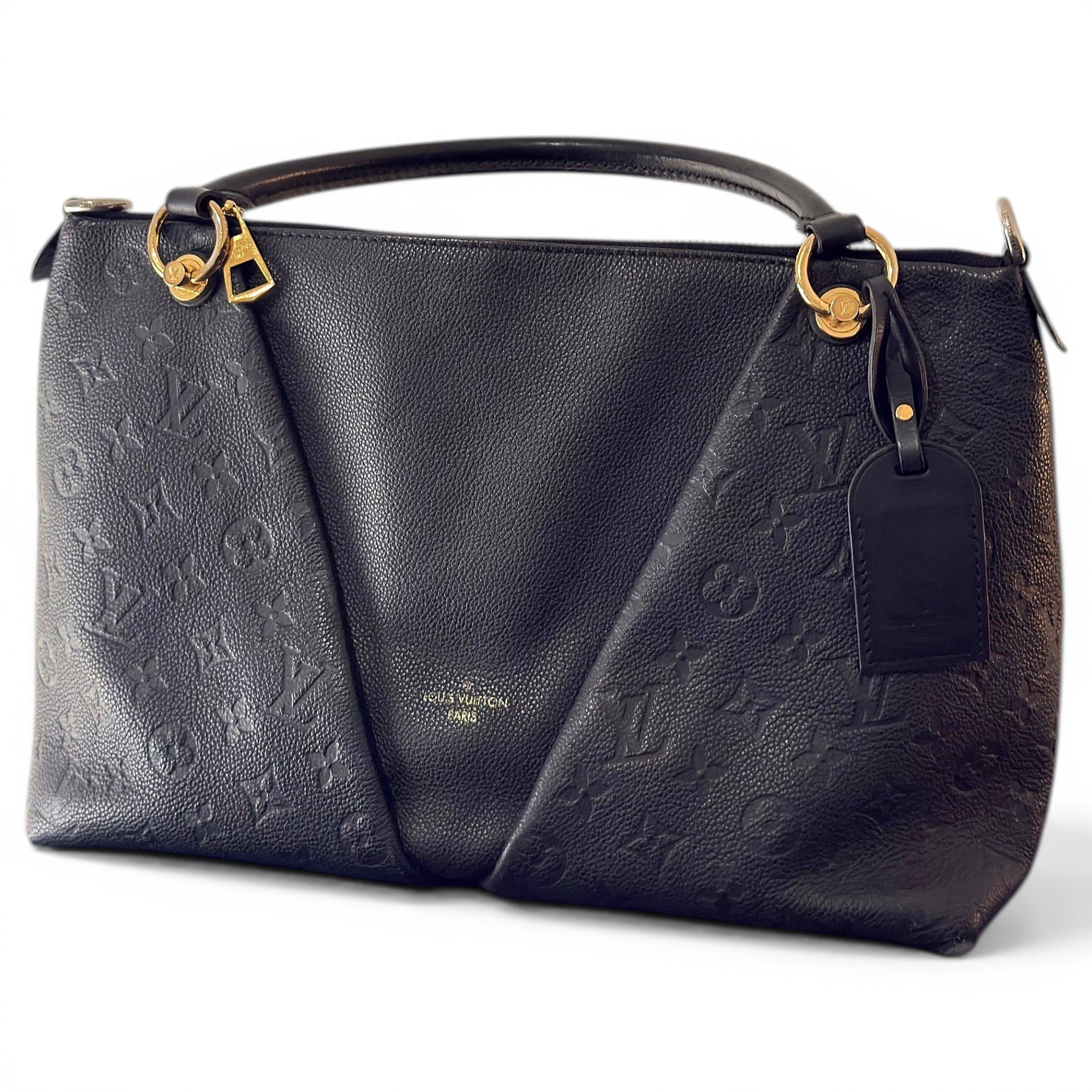 Tote V leather handbag