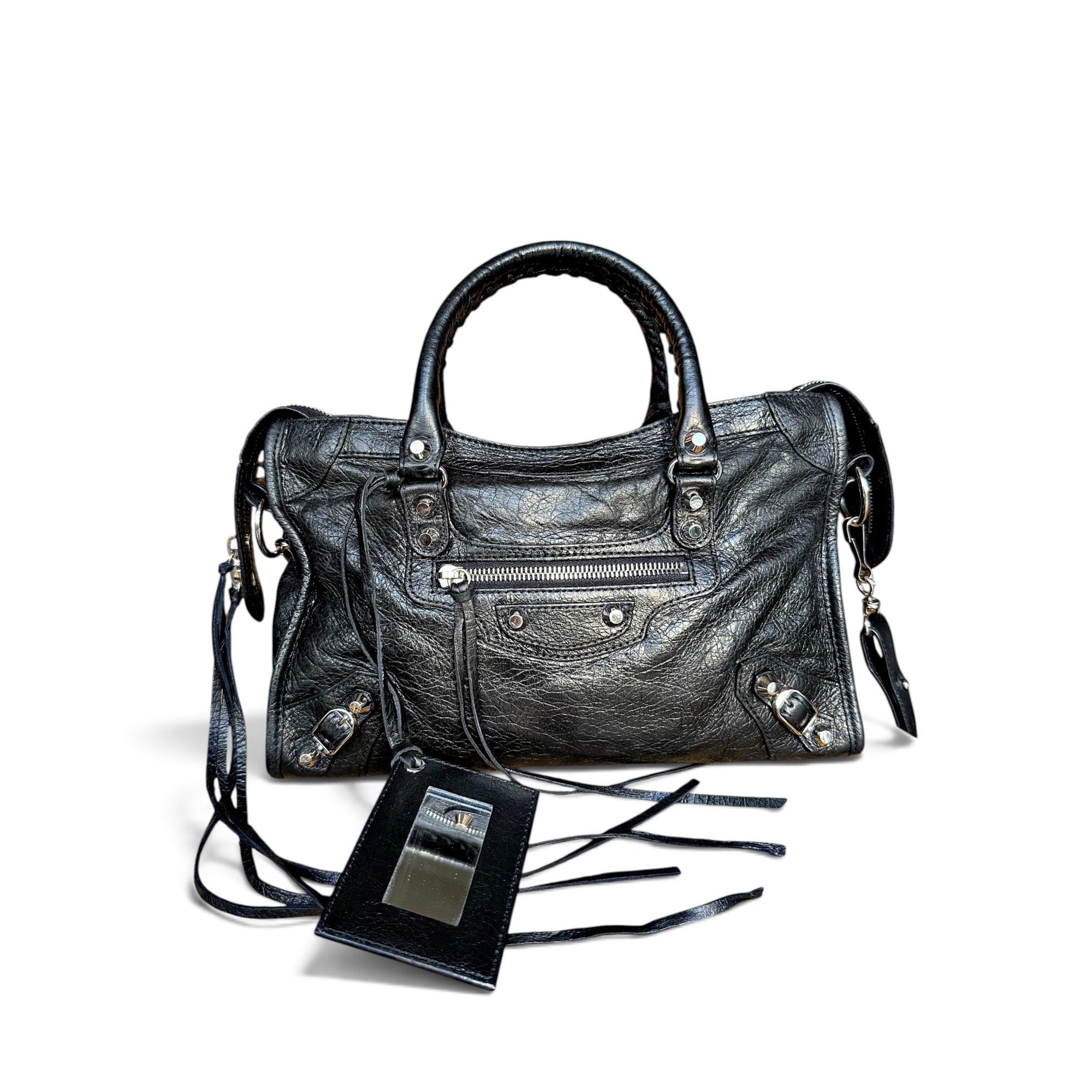 City leather handbag