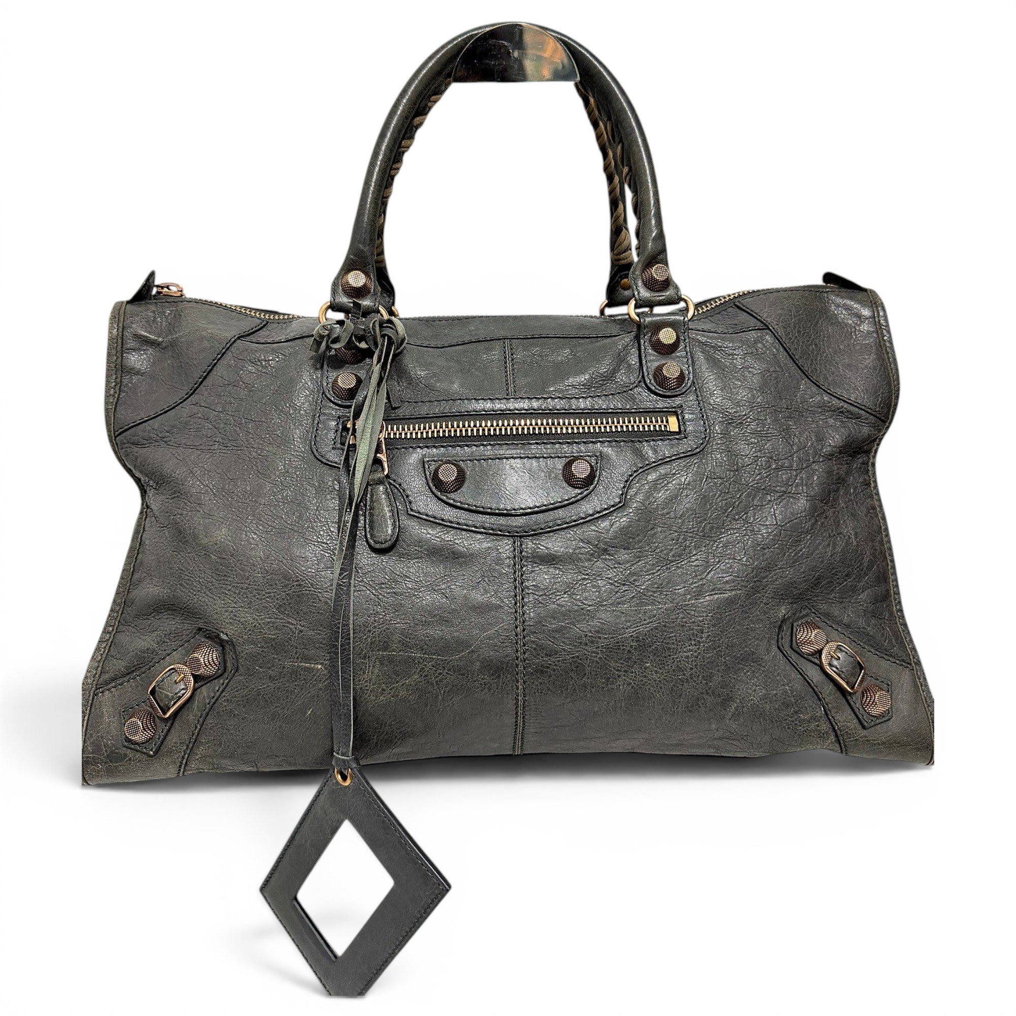 Work leather handbag