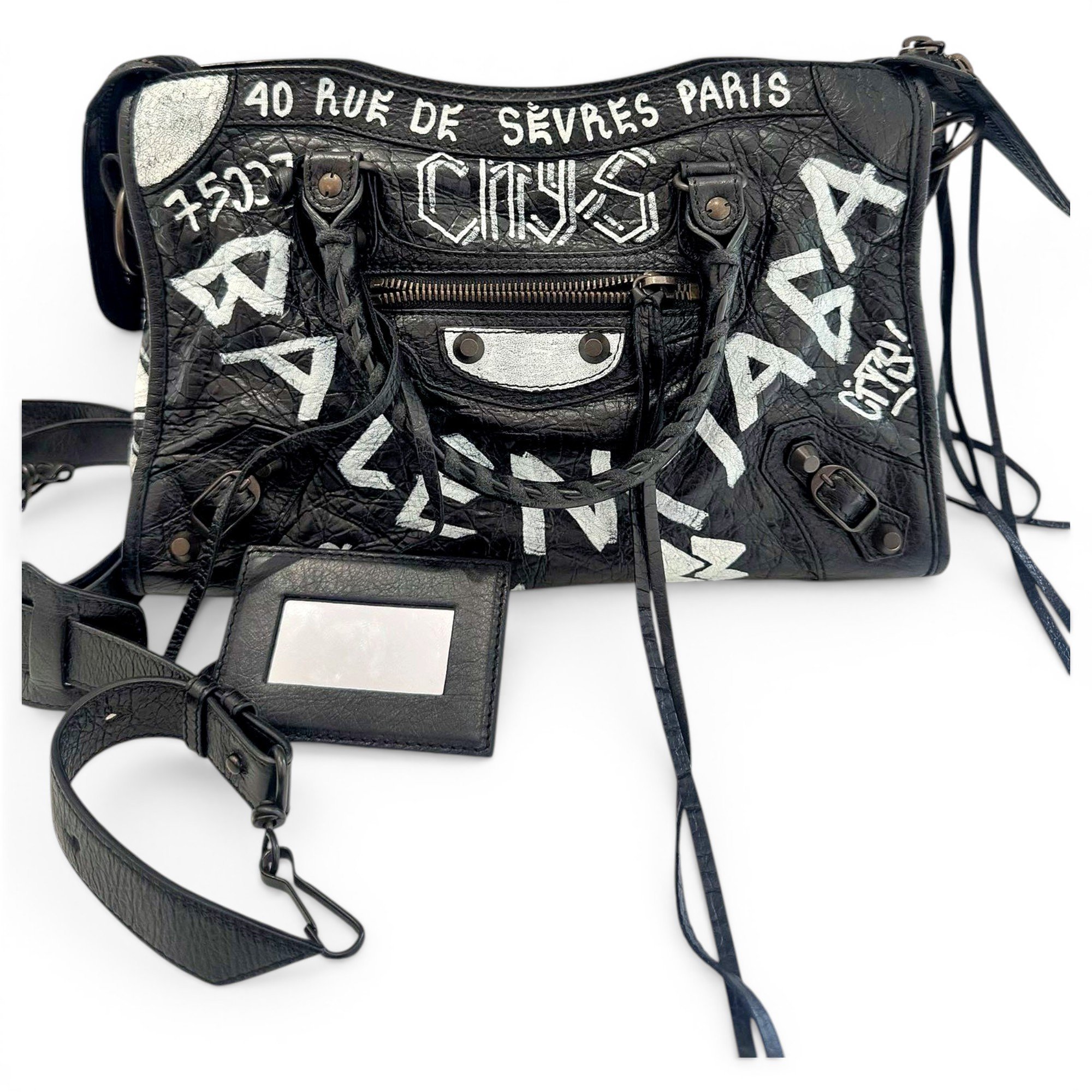 City leather handbag