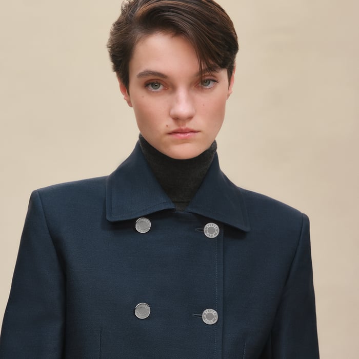 Bleu Céleste Short Pea Coat