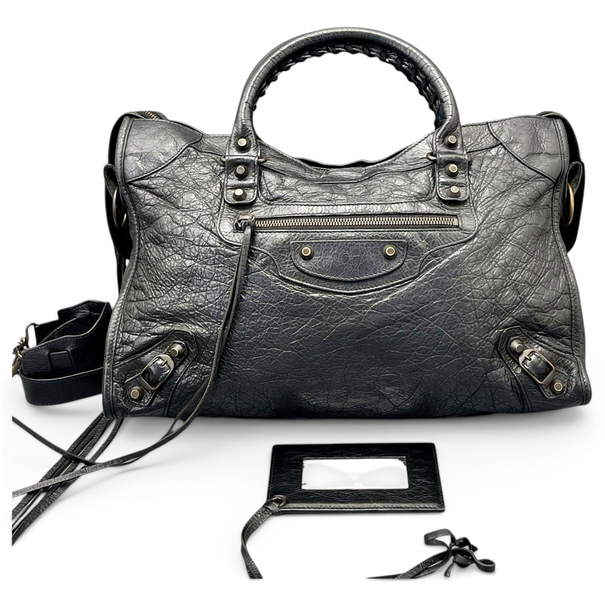 City leather handbag