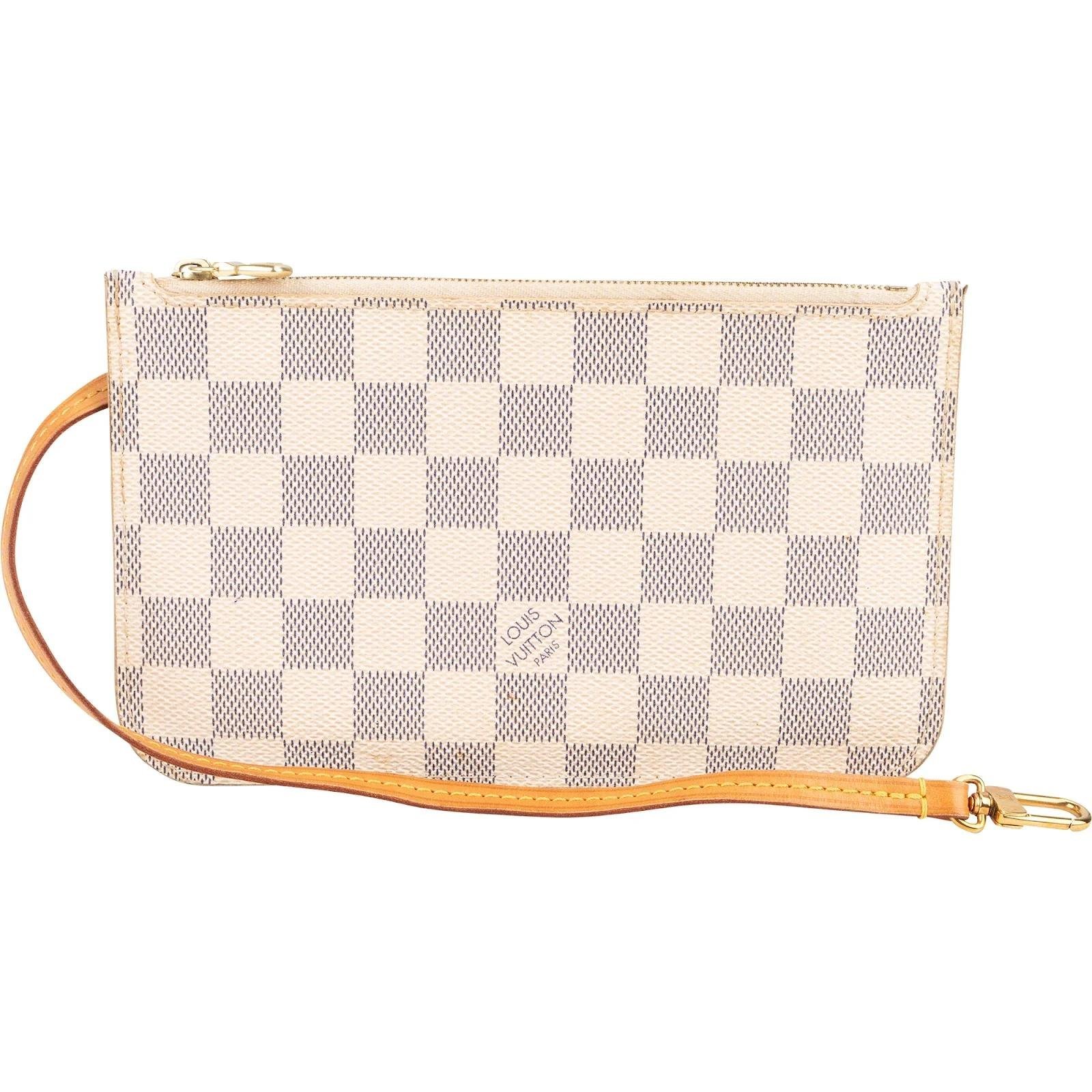 Louis Vuitton Neverfull leather clutch bag