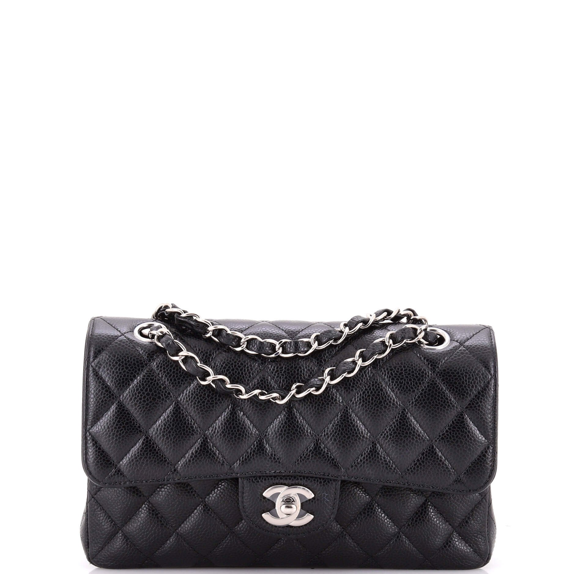 Classic Double Flap Bag Quilted Caviar Small