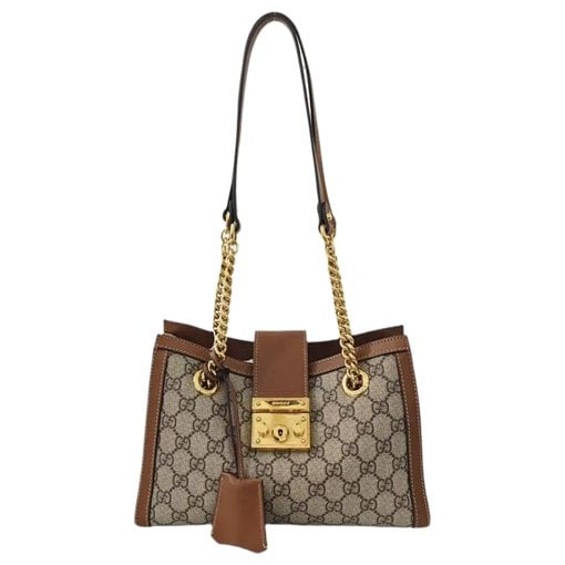 Padlock leather handbag