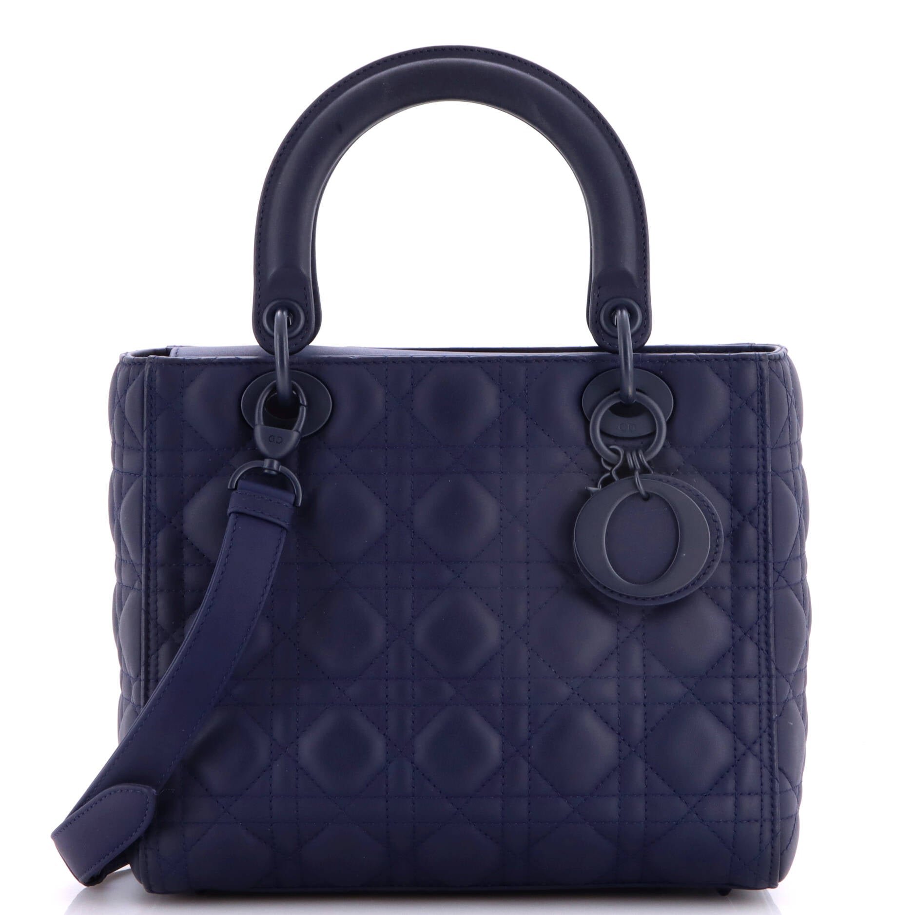 Ultra Matte Lady Dior Bag Cannage Quilt Calfskin Medium