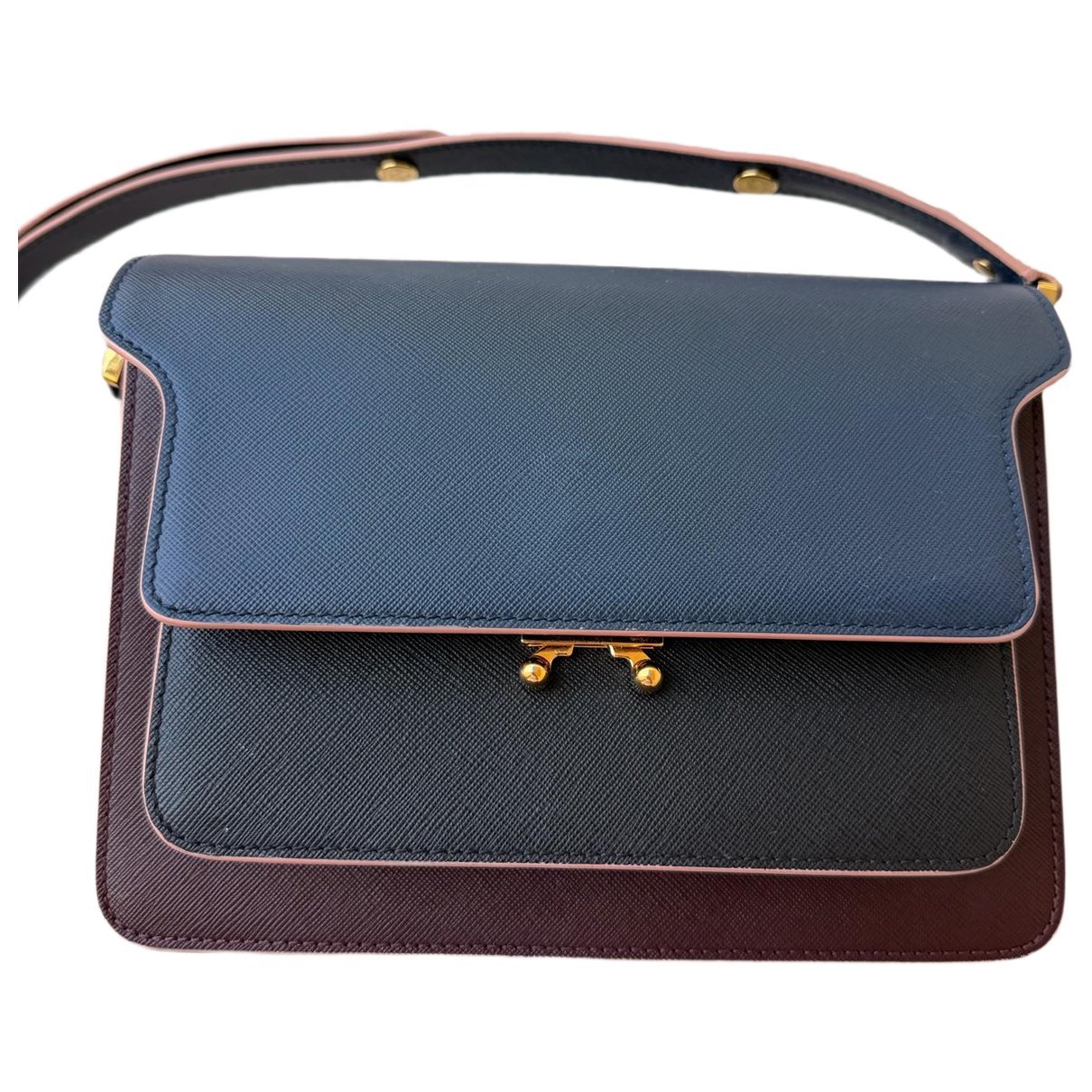 Trunk leather handbag