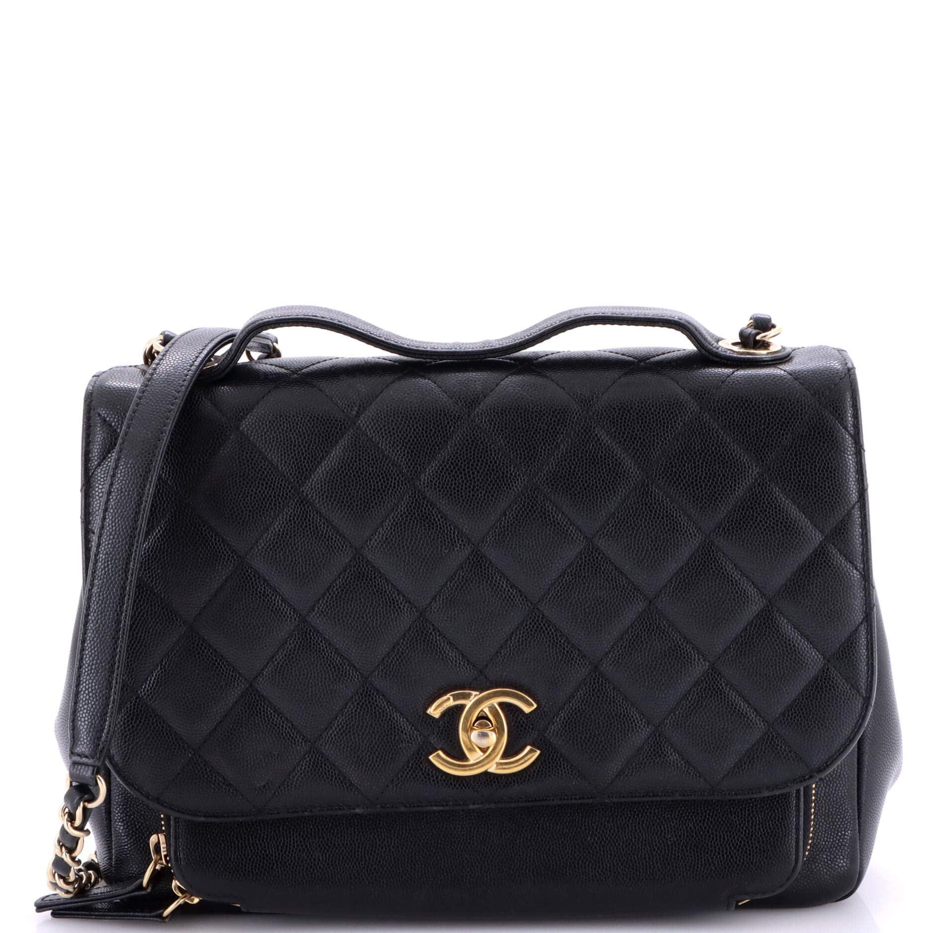 Chanel Business Affinity Flap Bag Quilted Caviar Large