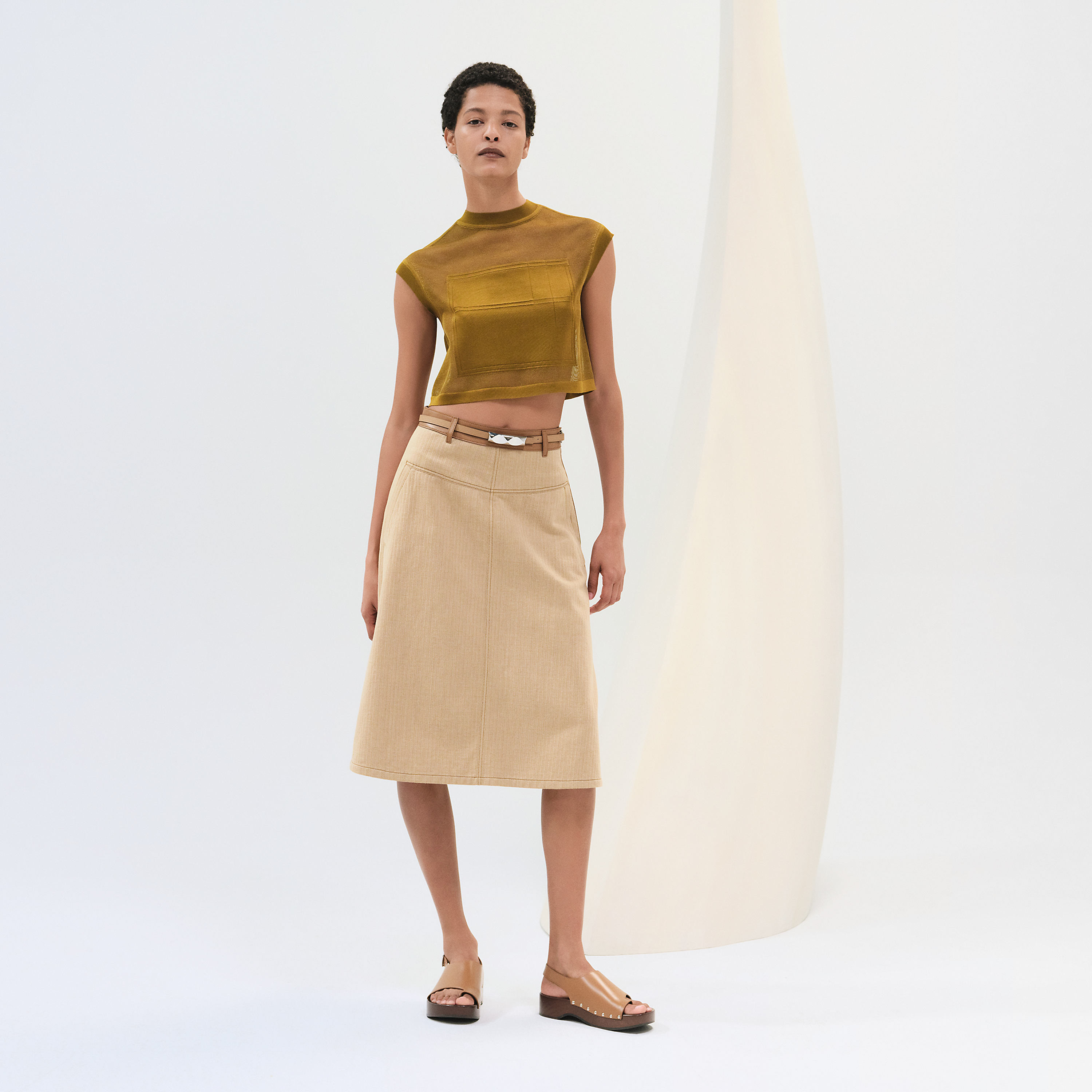 Jupe Kelly détails cuir