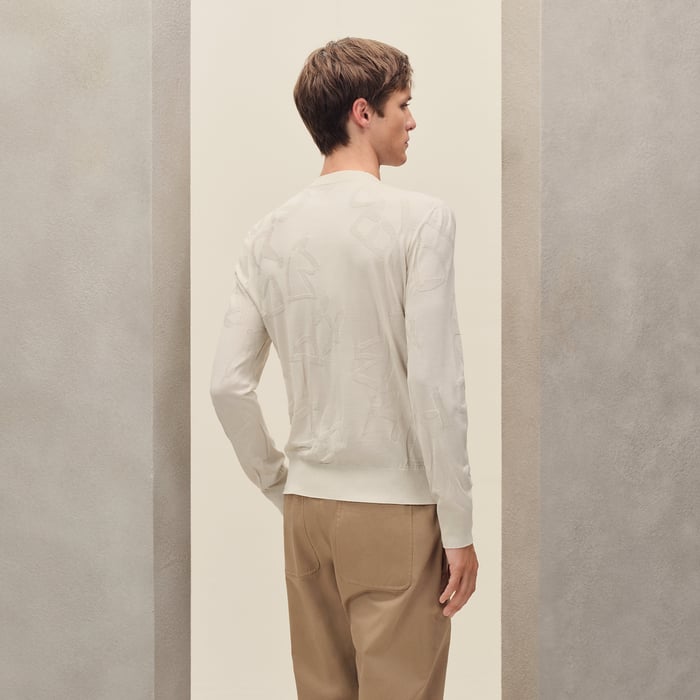Écru "Calligraphie Equestre" Crewneck Sweater