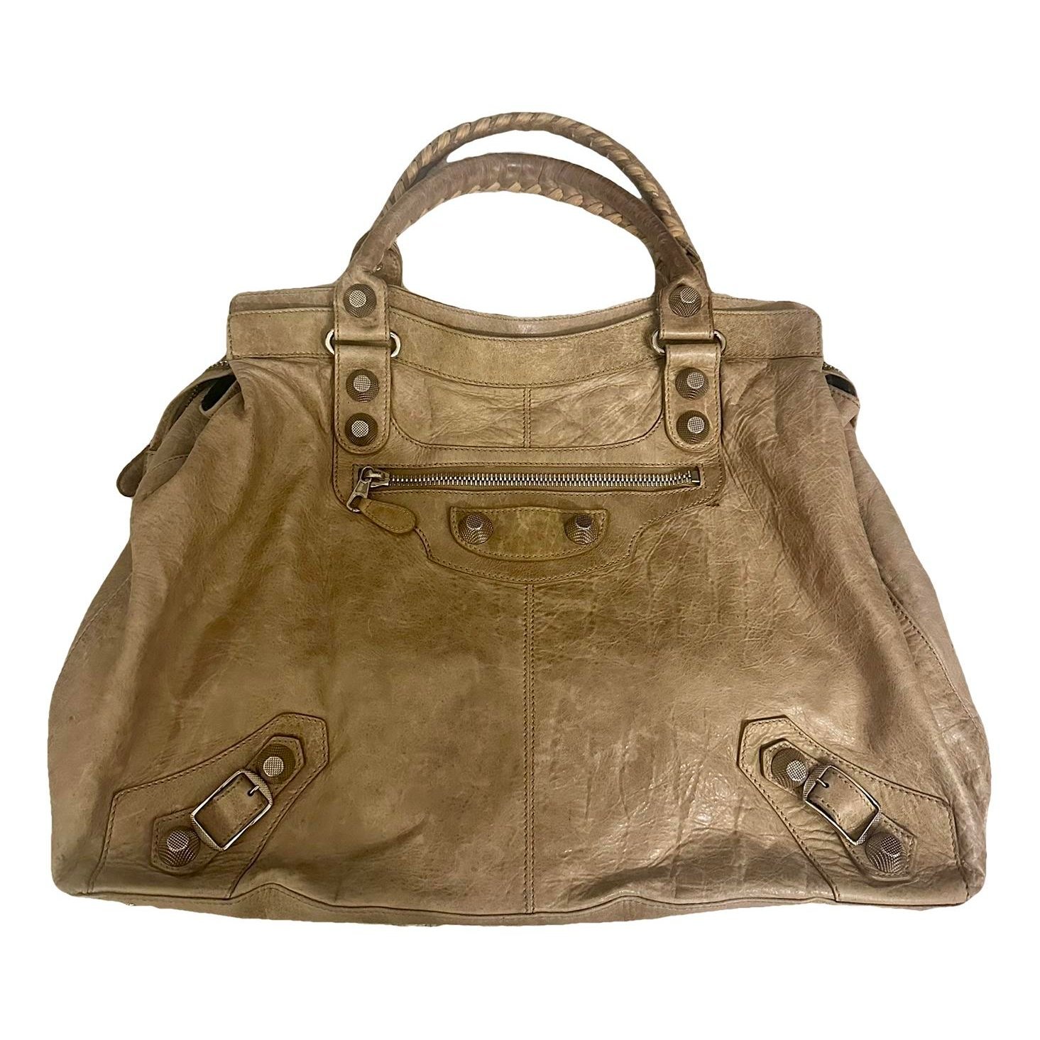 City leather handbag
