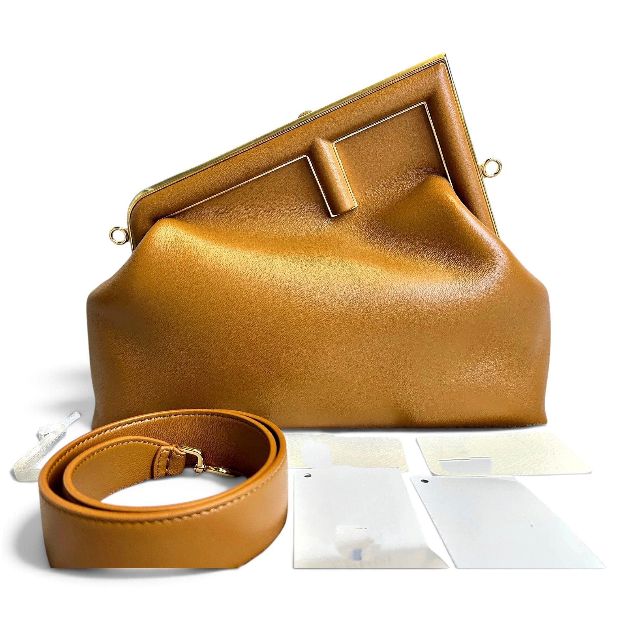 First leather handbag