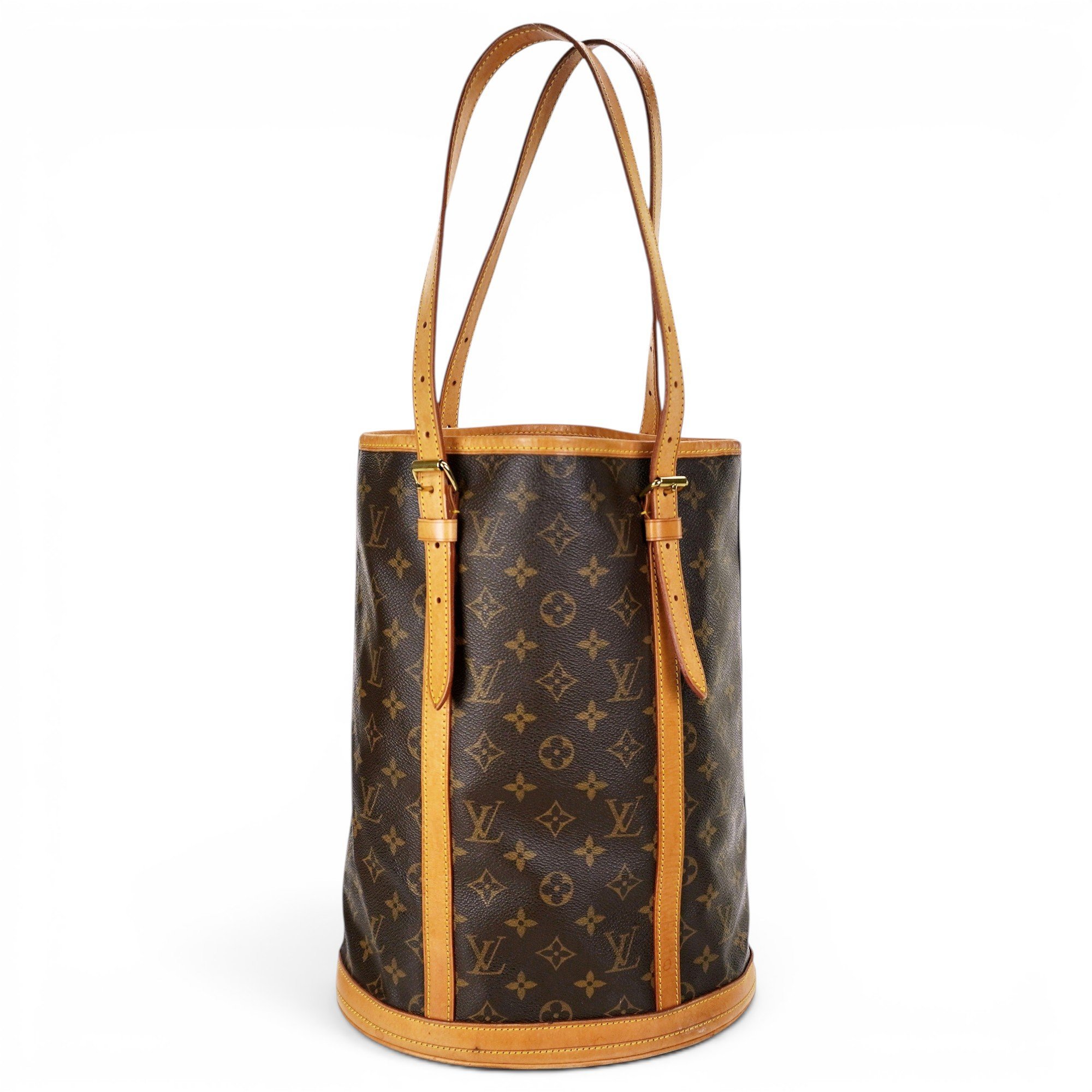Bucket leather handbag