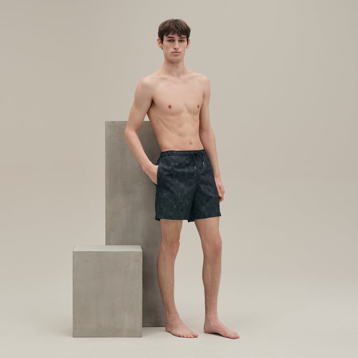 Marine "Mosaique Equestre" Swim Trunks