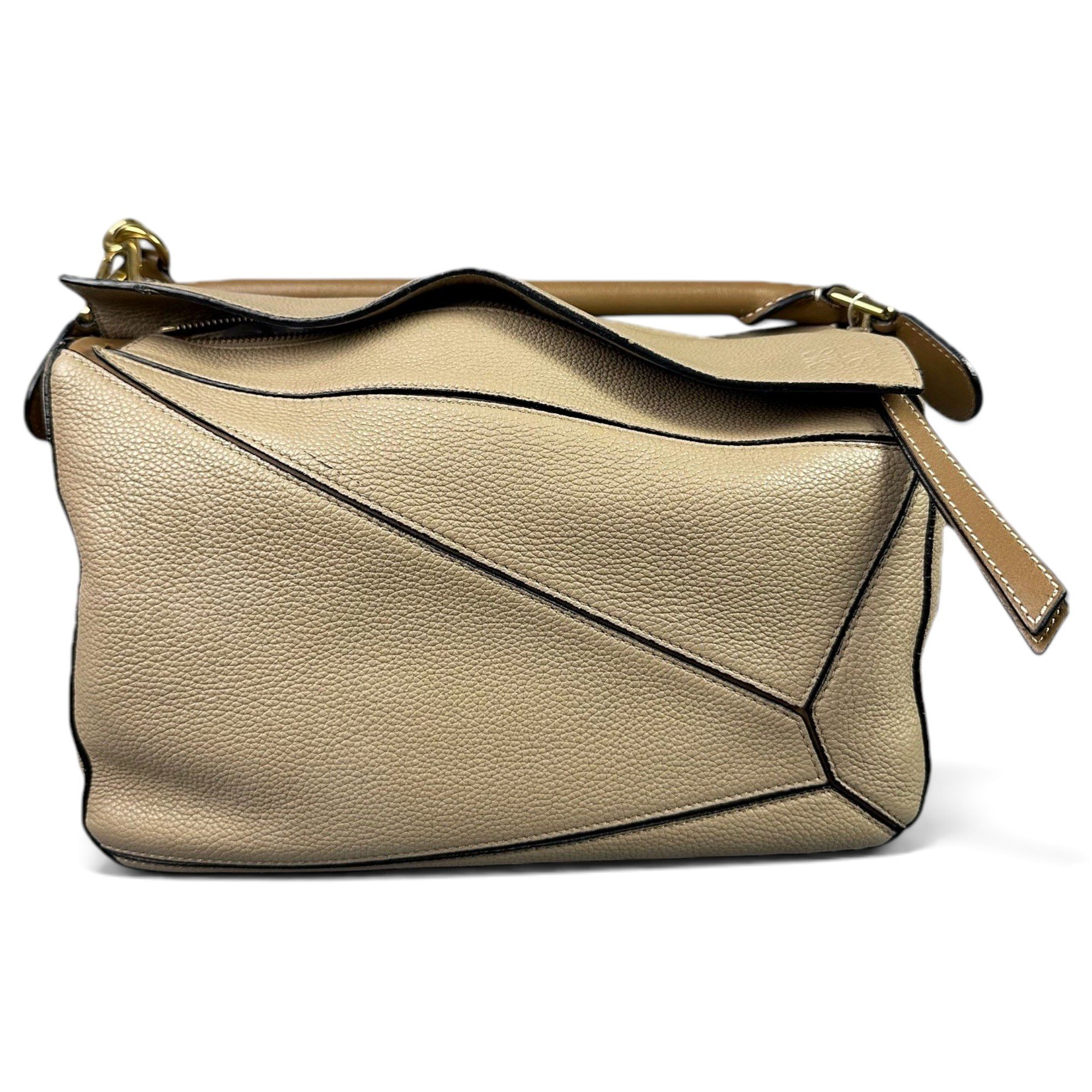 Puzzle leather handbag