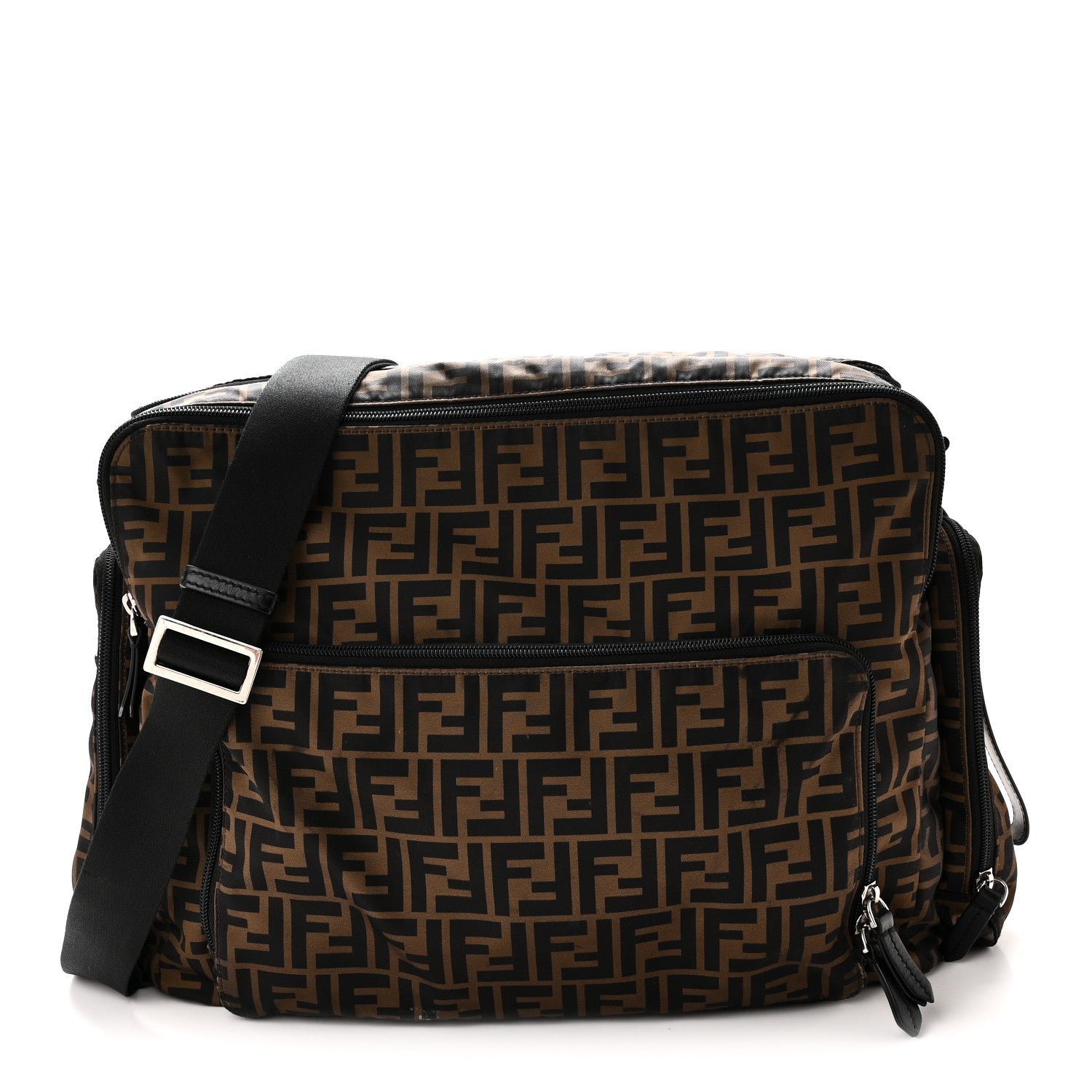 Fendi Econyl Nylon FF Changing Bag Tobacco Black