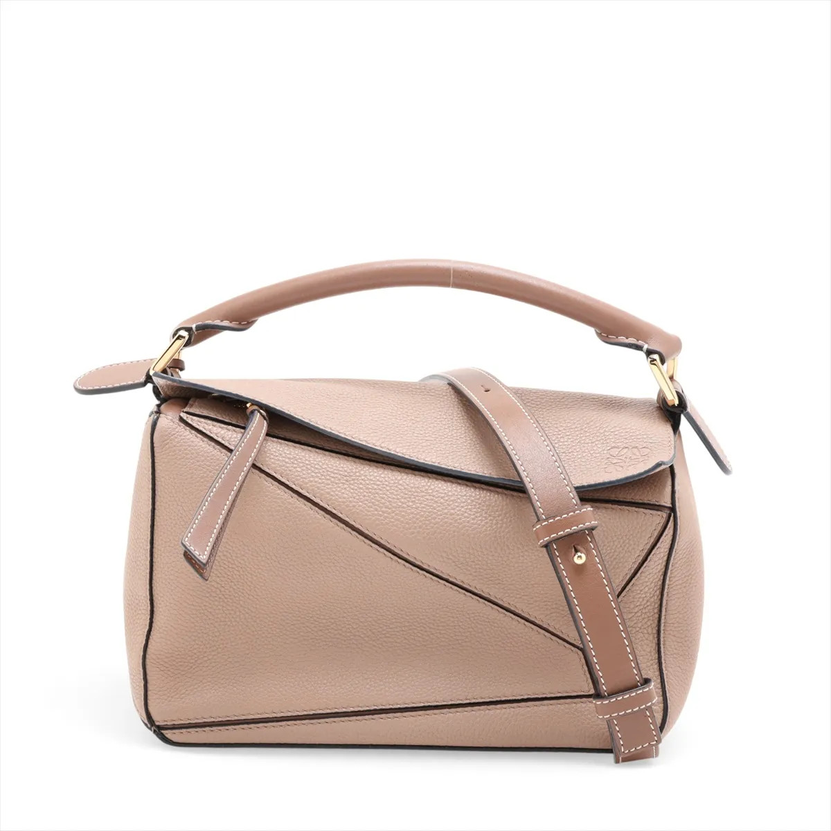 Loewe Puzzle Bag Leather 2 Way Handbag Brown