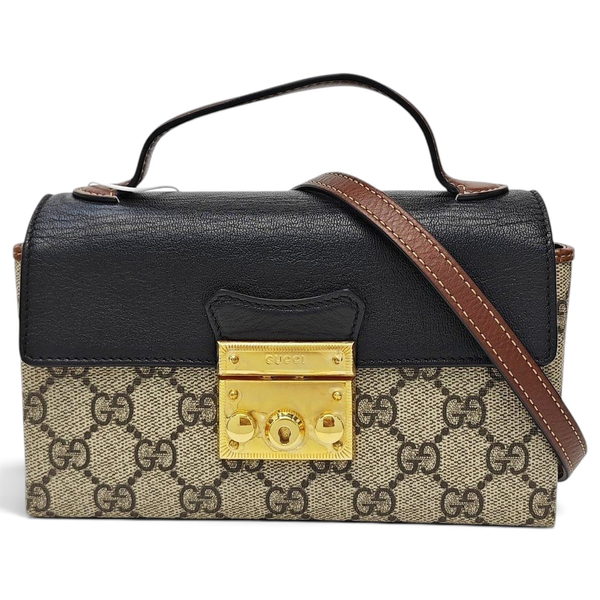 Padlock leather handbag