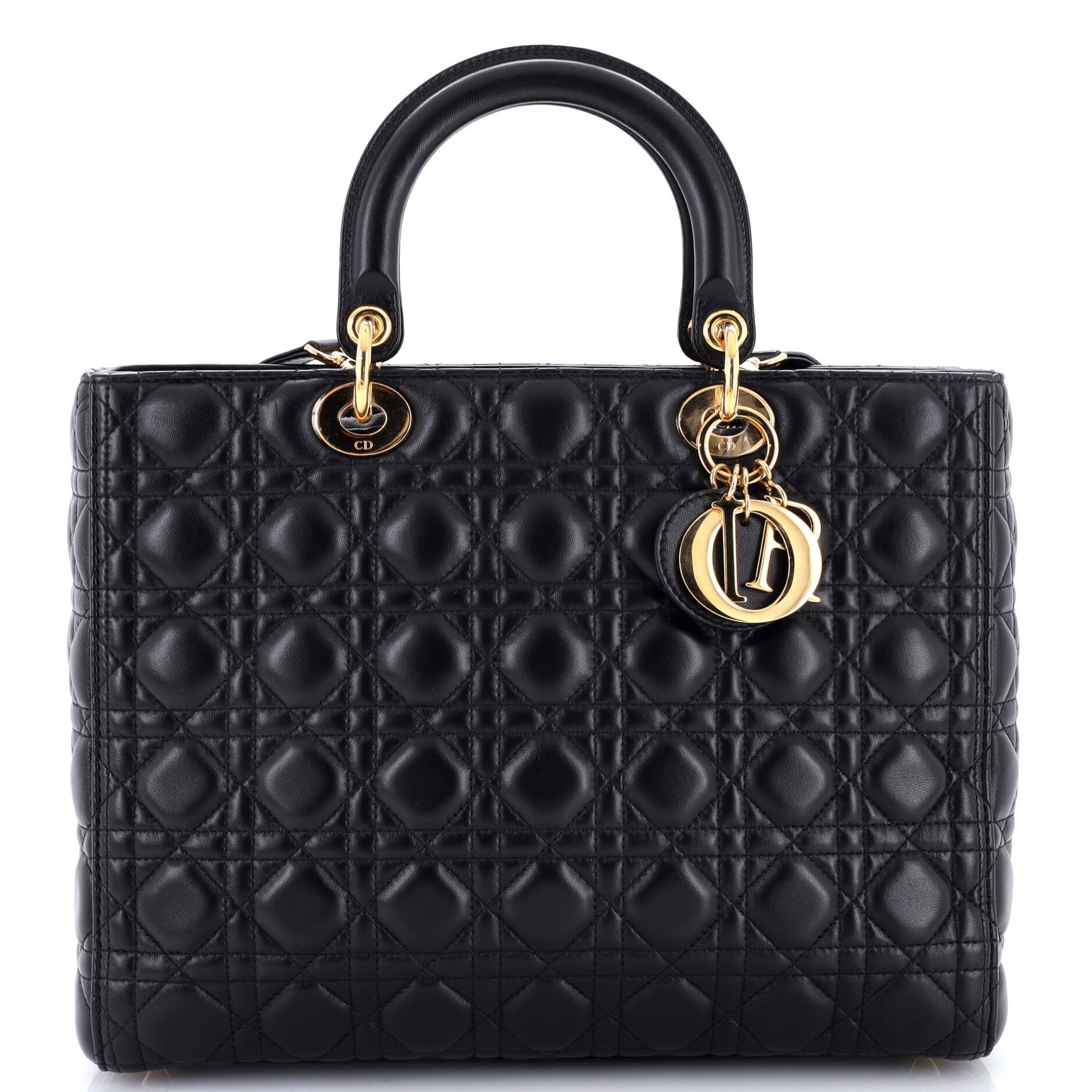 Vintage Lady Dior Bag Cannage Quilt Lambskin Large