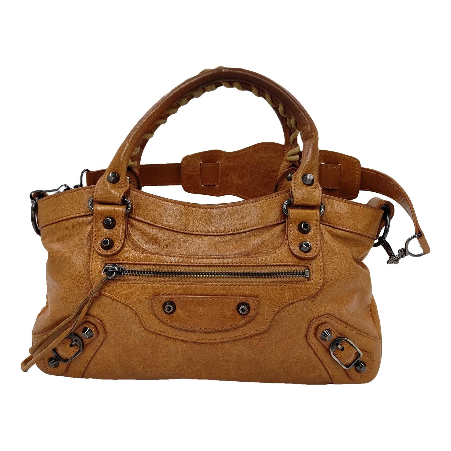 City leather handbag