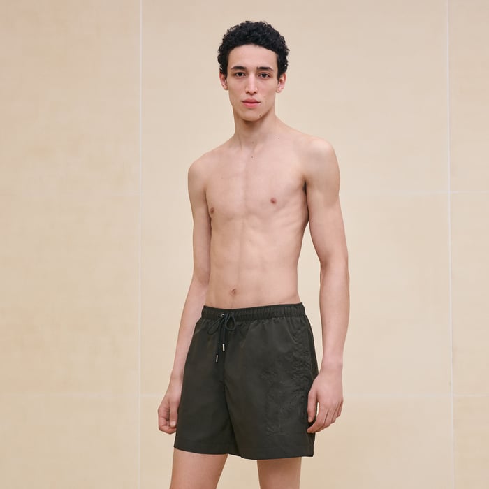 Kaki "Metallerie Au Carre" Swim Trunks