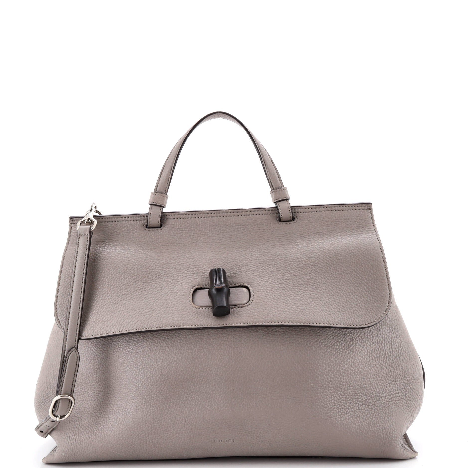 Bamboo Daily Top Handle Bag Leather Large