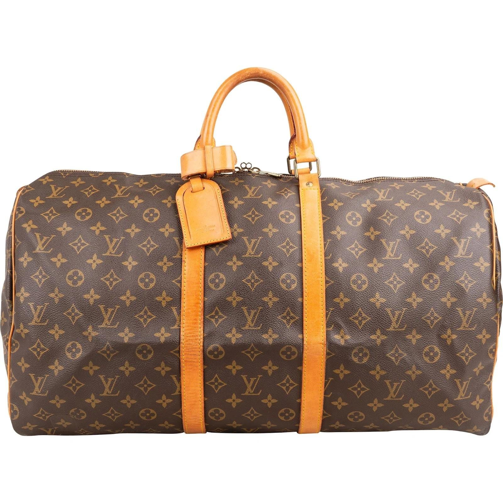 Louis Vuitton Keepall leather travel bag