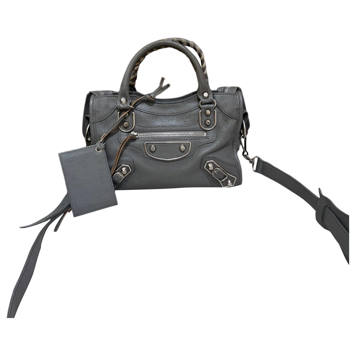 City leather handbag