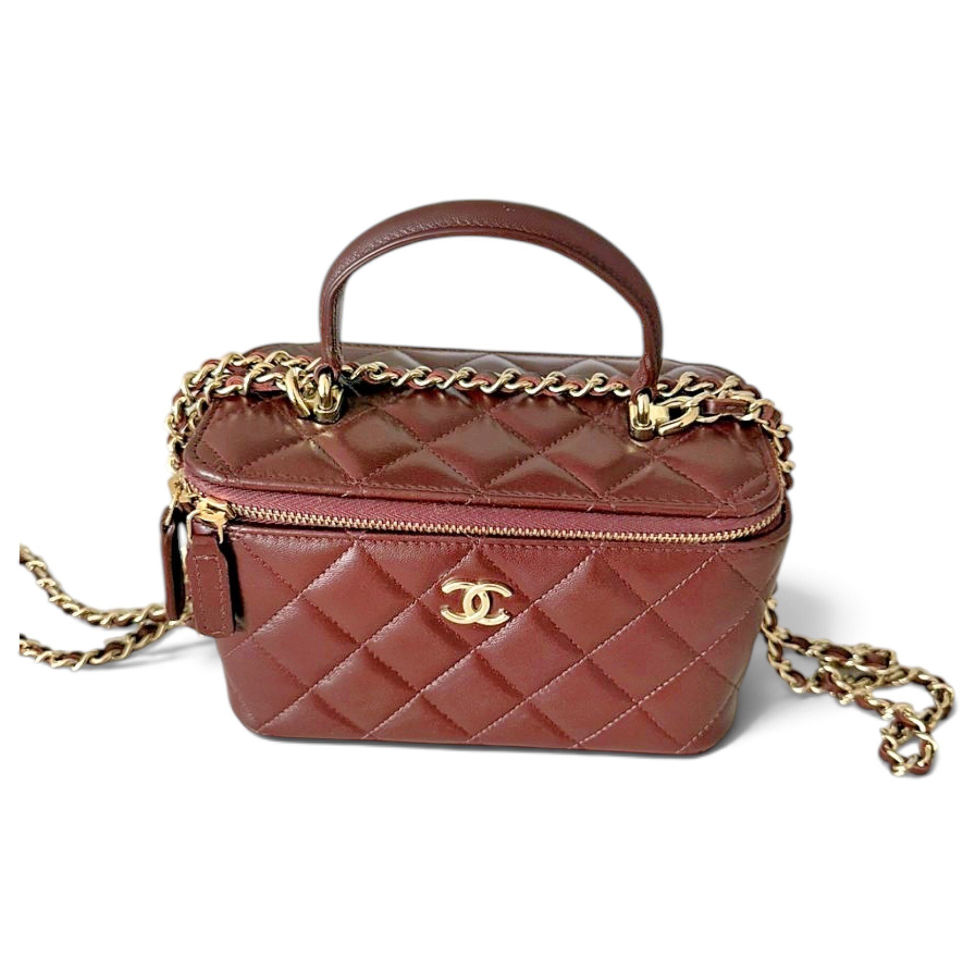 Vanity leather handbag