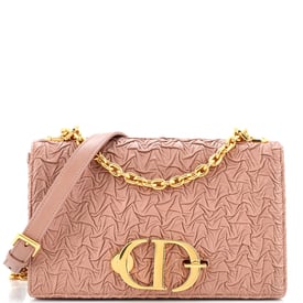 Dior 30 Montaigne Chain Full Flap Bag Wavy Crinkled Lambskin