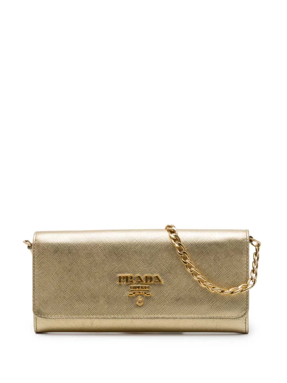 2013-2026 Metallic Saffiano Wallet on Chain crossbody bag