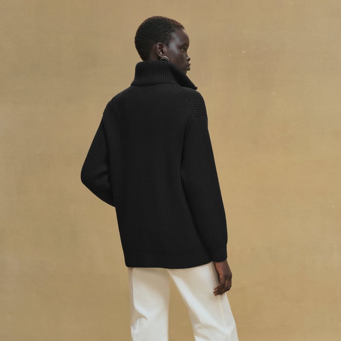 Noir Wool Knit Jacket