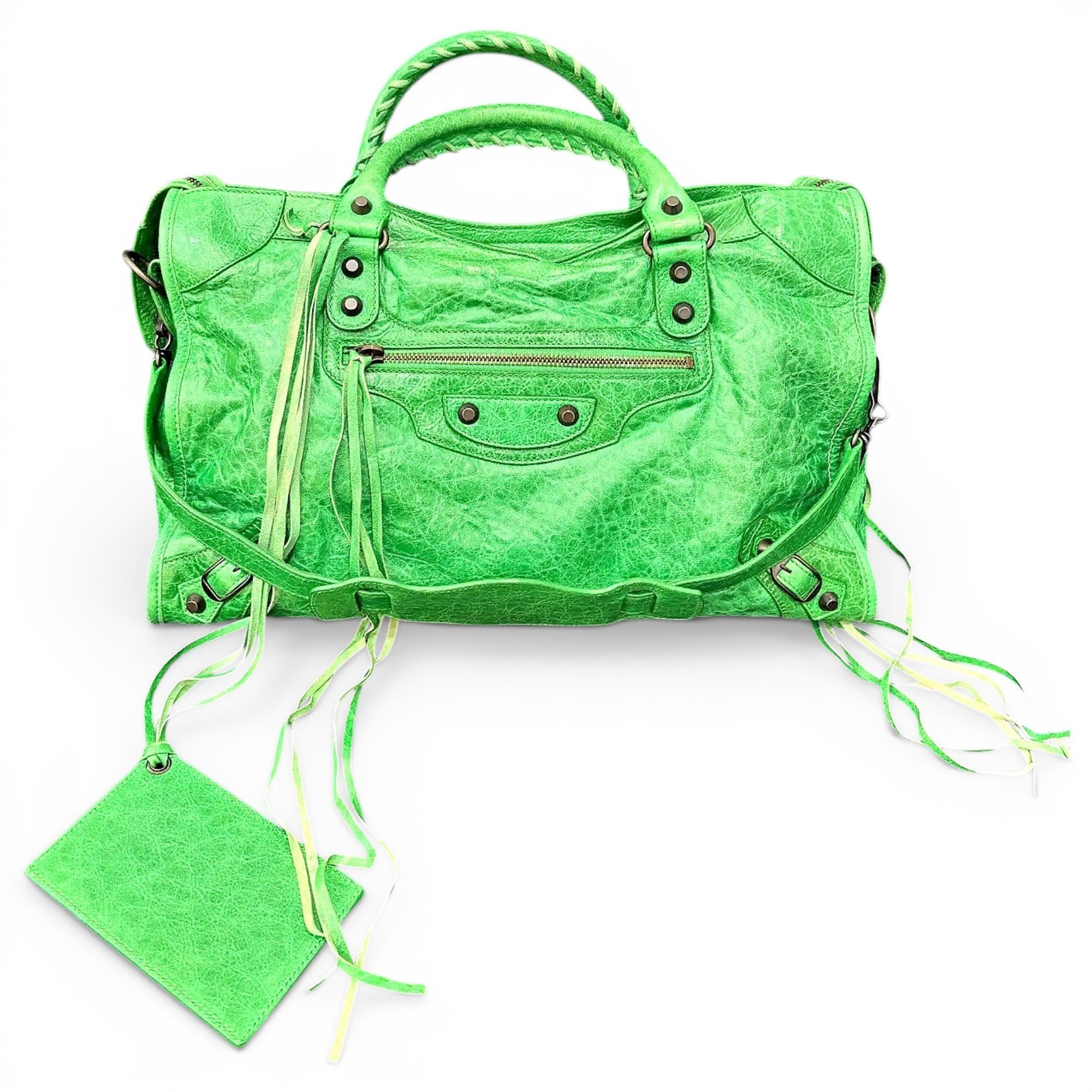 City leather handbag