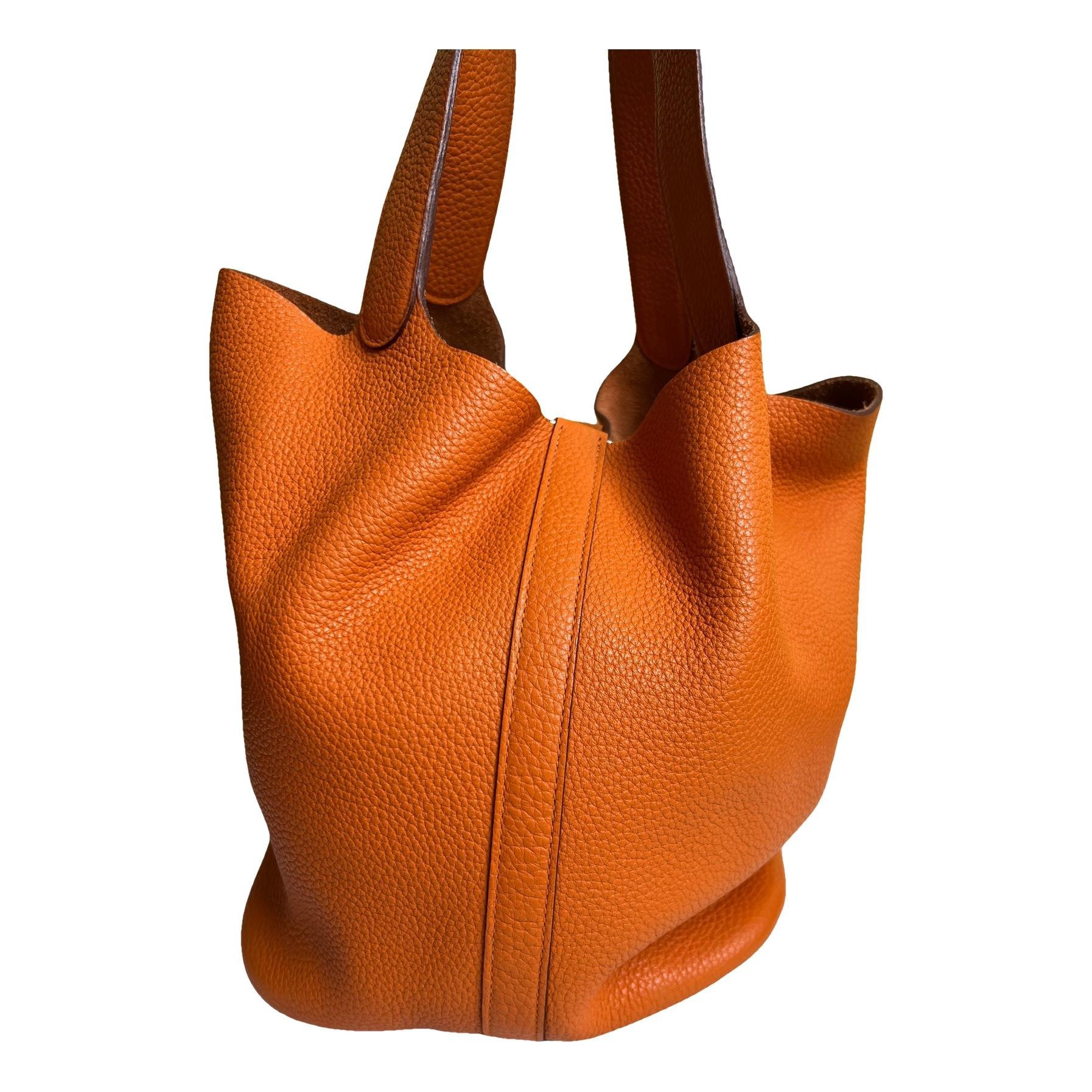 Picotin leather tote