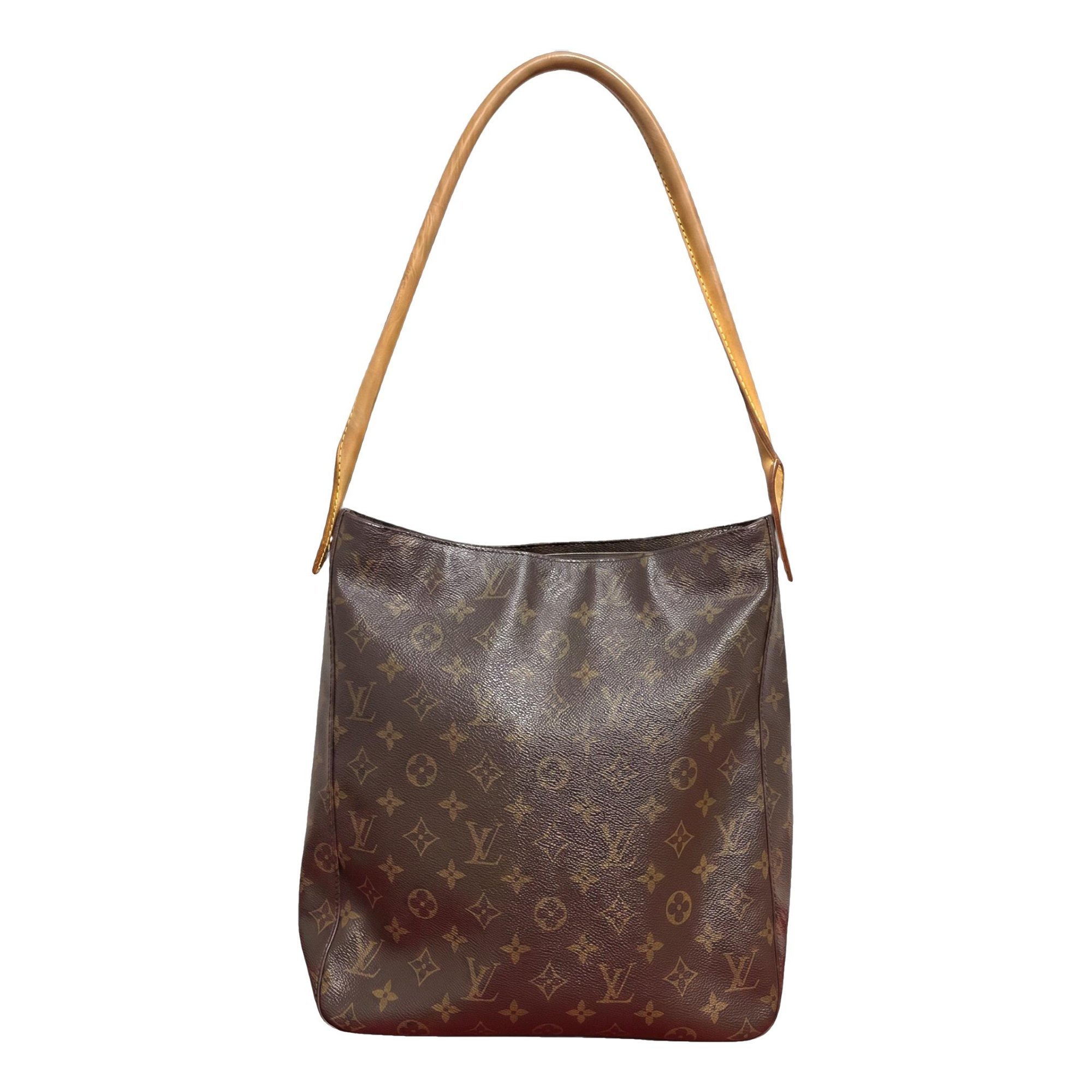 Looping leather handbag