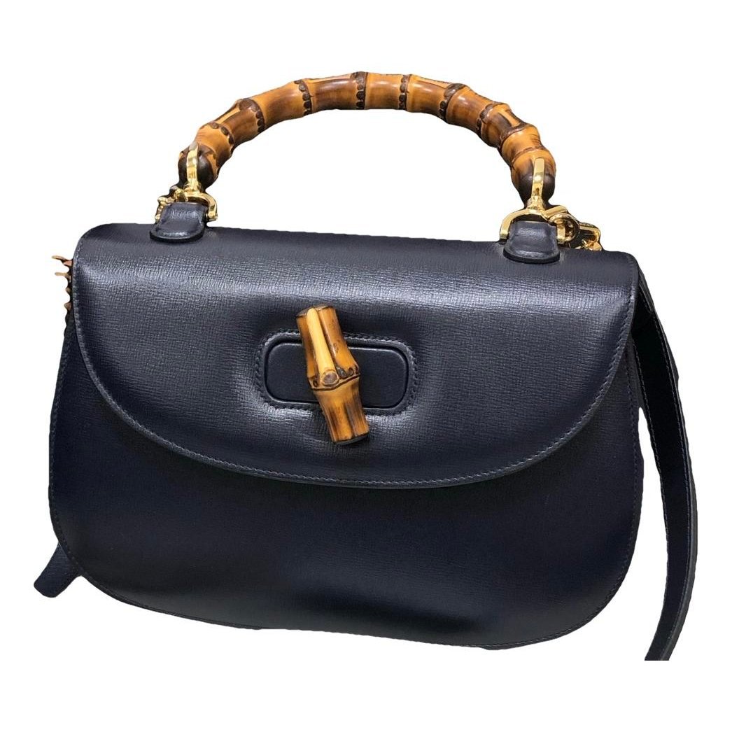 Convertible Bamboo Top Handle leather handbag