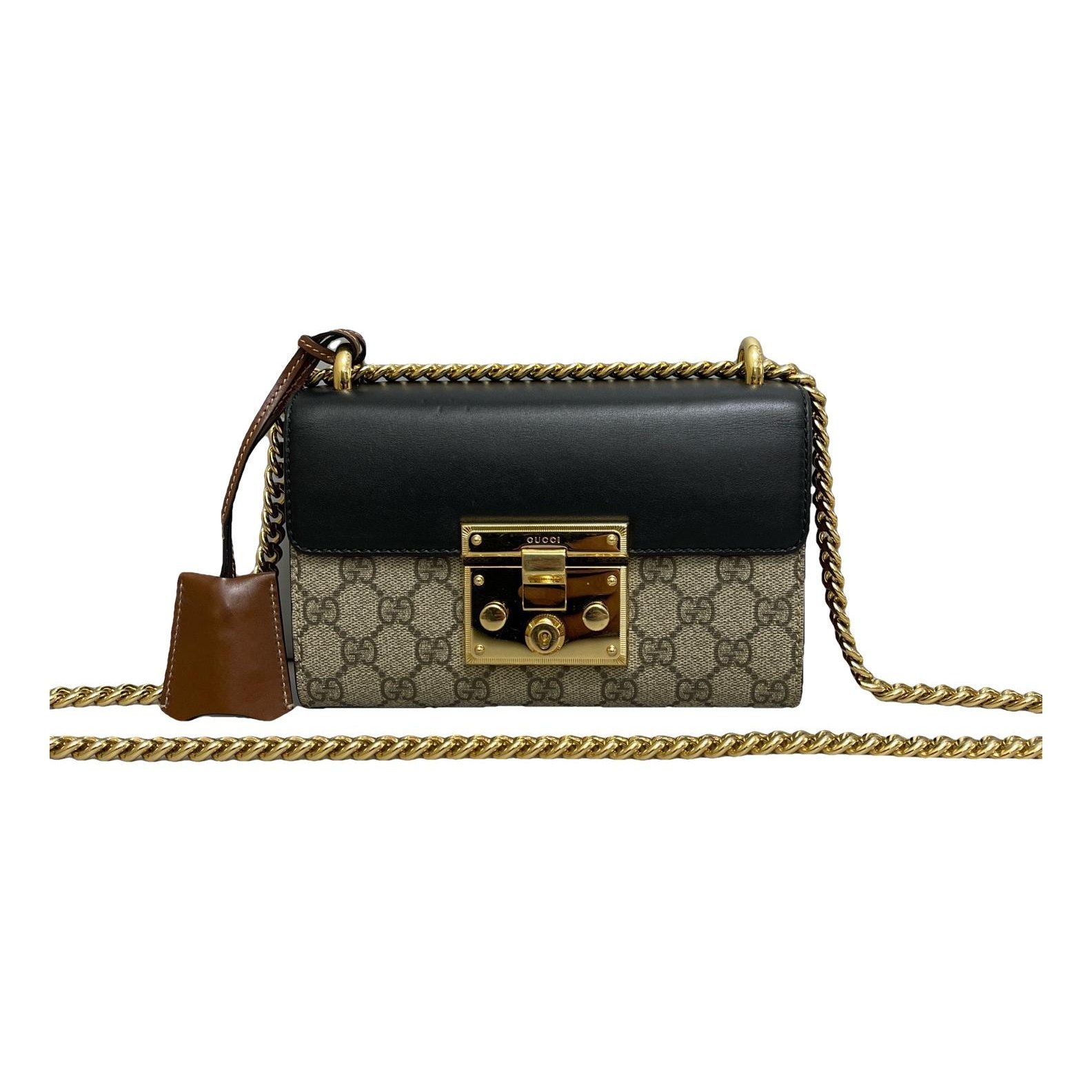 Padlock leather handbag