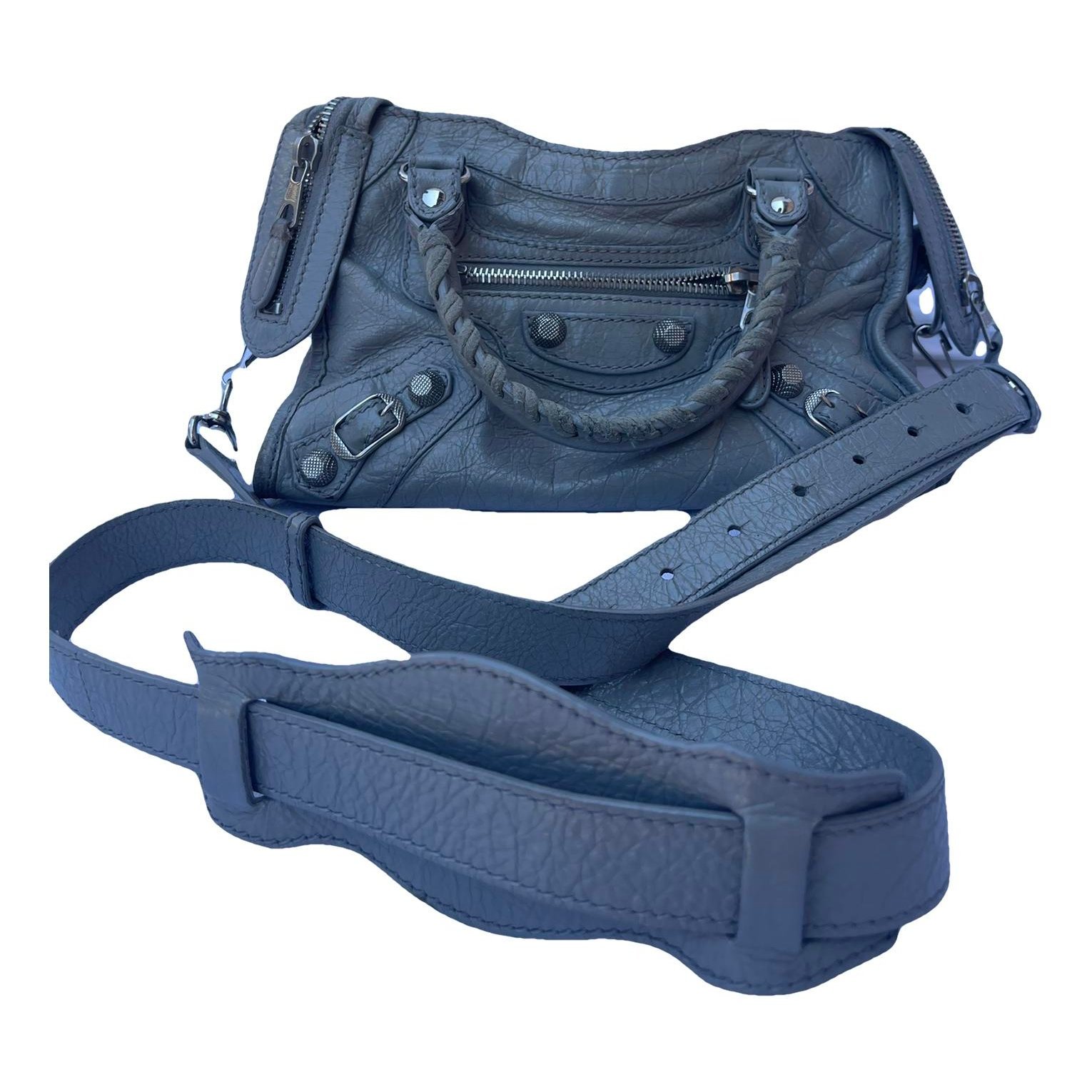 City leather handbag