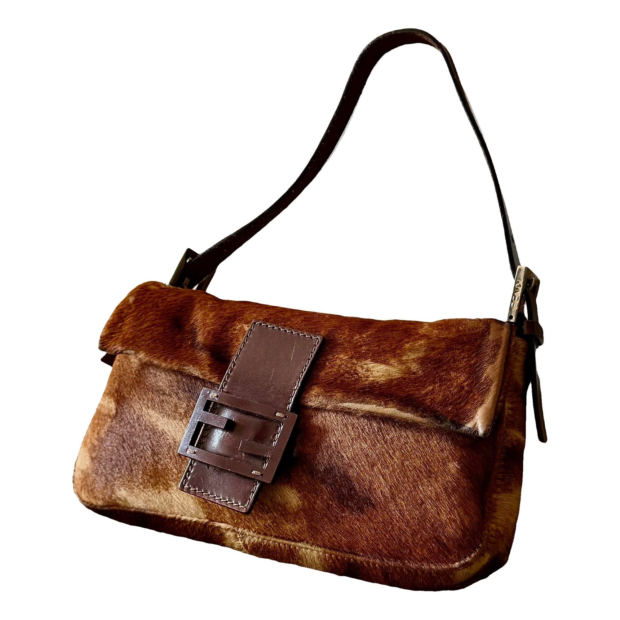 Baguette faux fur handbag