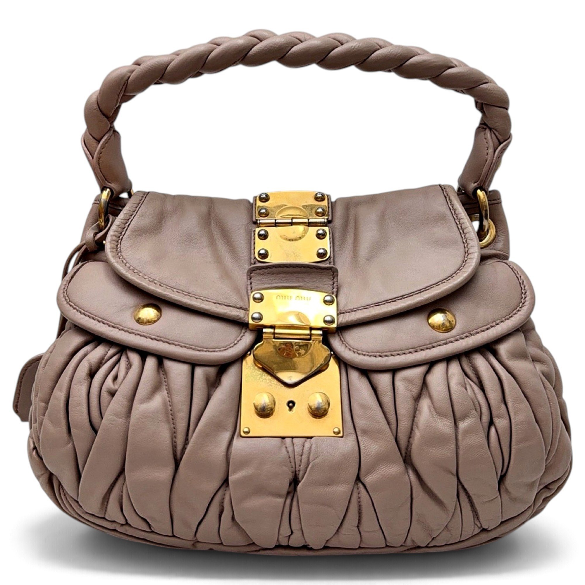 Coffer leather handbag