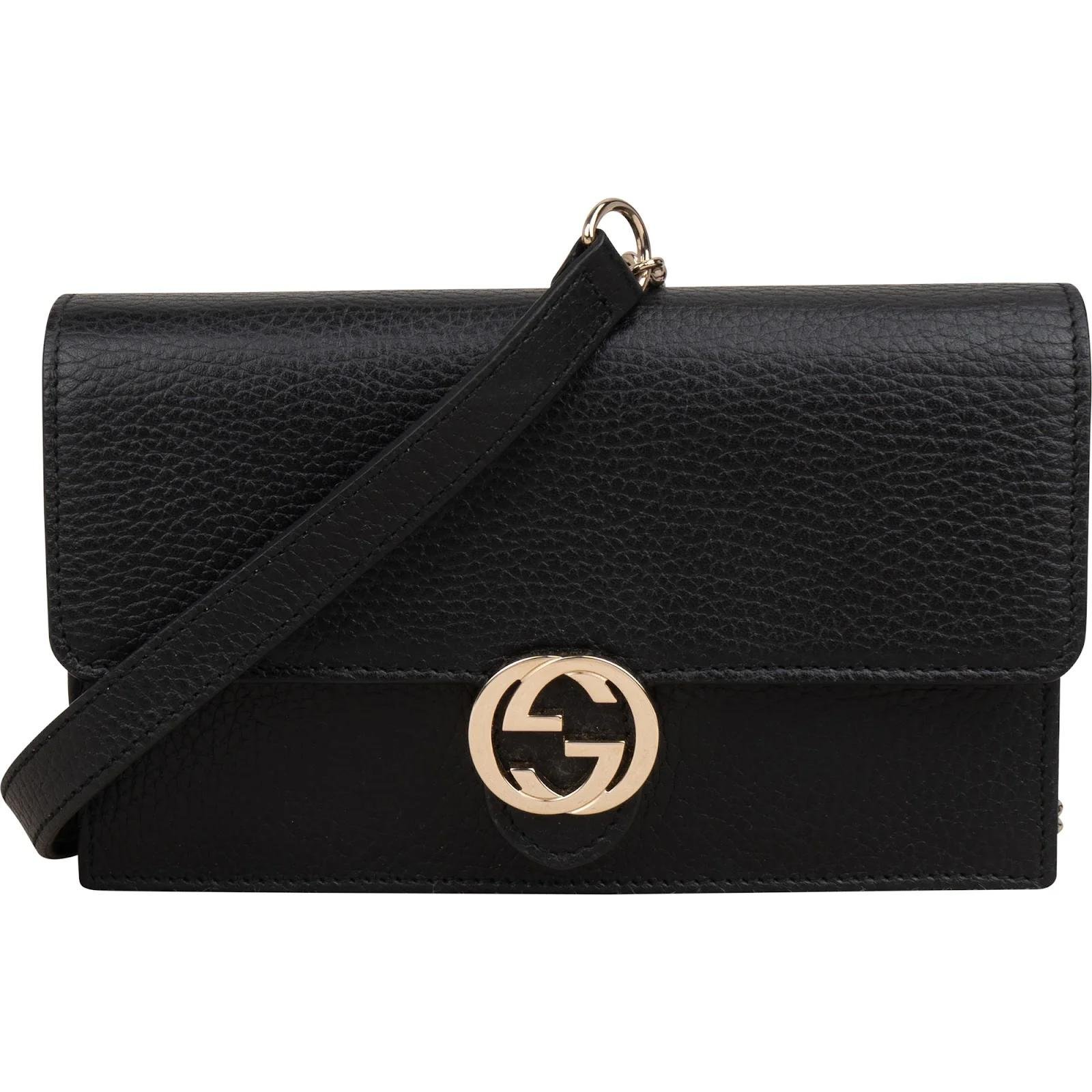 Interlocking leather crossbody bag