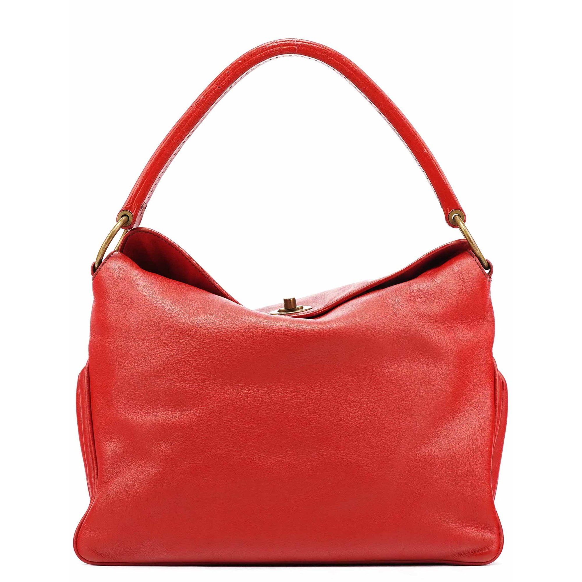 Pocket leather handbag