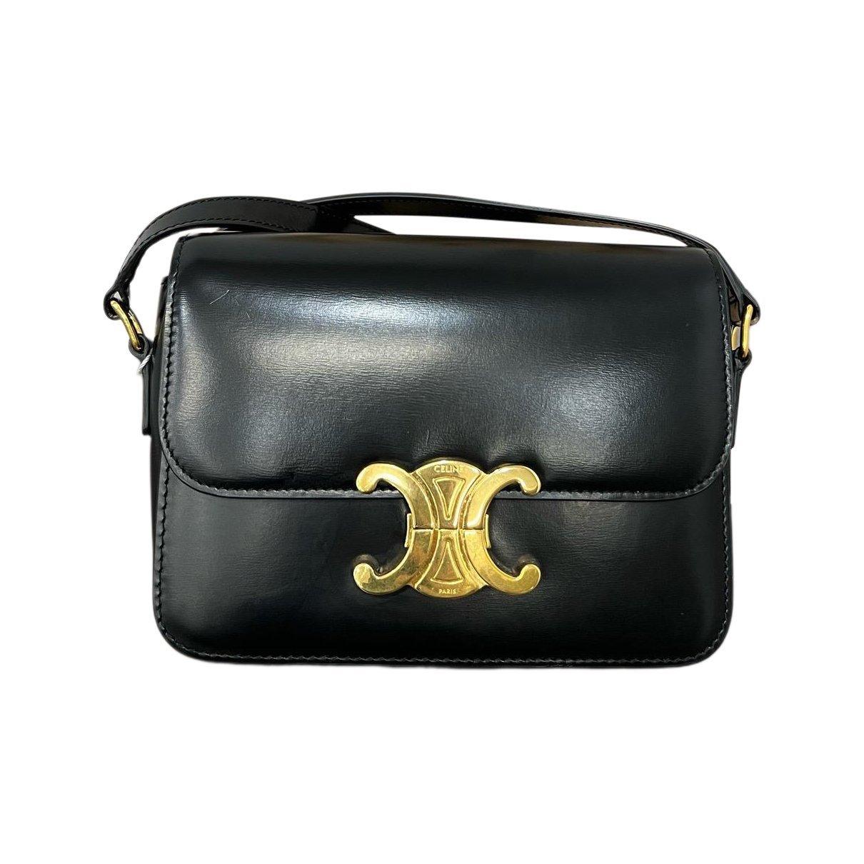 Triomphe chain leather handbag